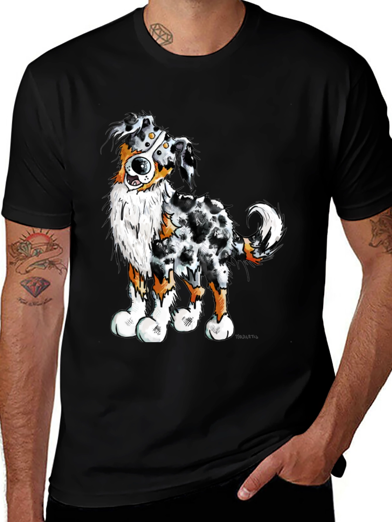 Variant 4 of Cartoon Aussie Dog Graphic T-Shirt