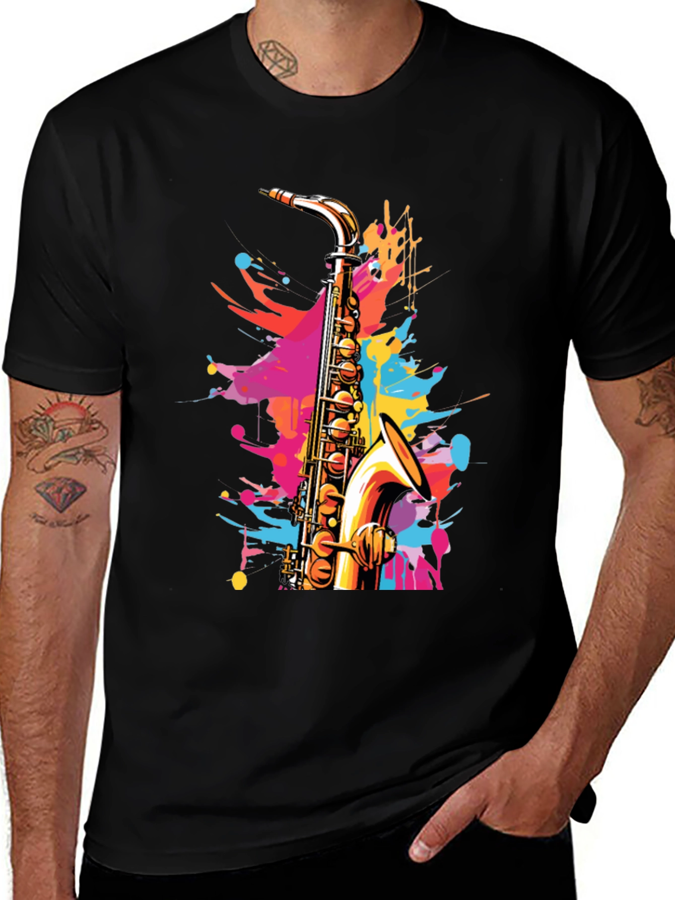 Variant 18 of Colorful Saxophone Graphic Tee