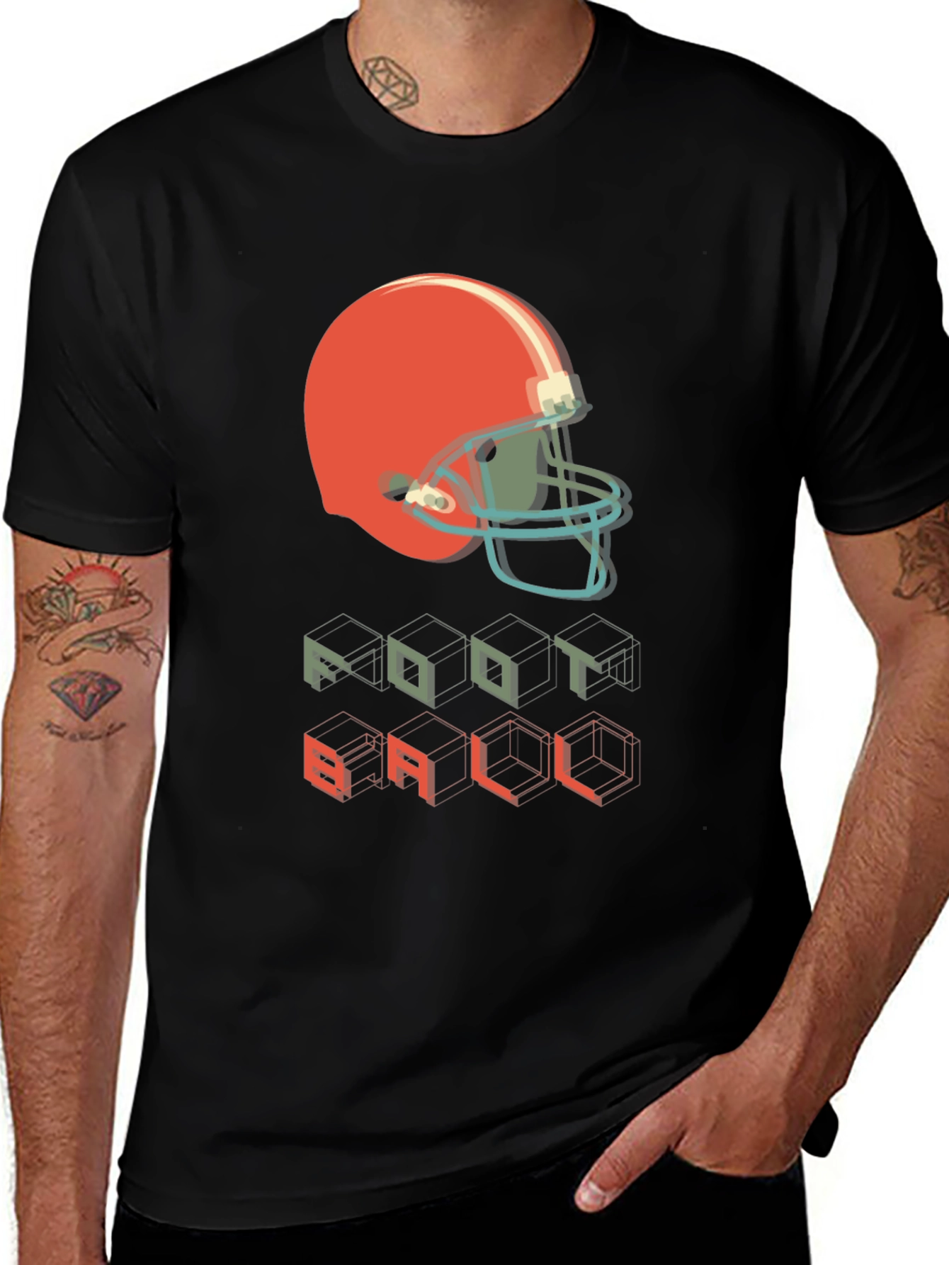 Variant 12 of Retro Football Helmet Tee - Vintage Sports Fan Shirt