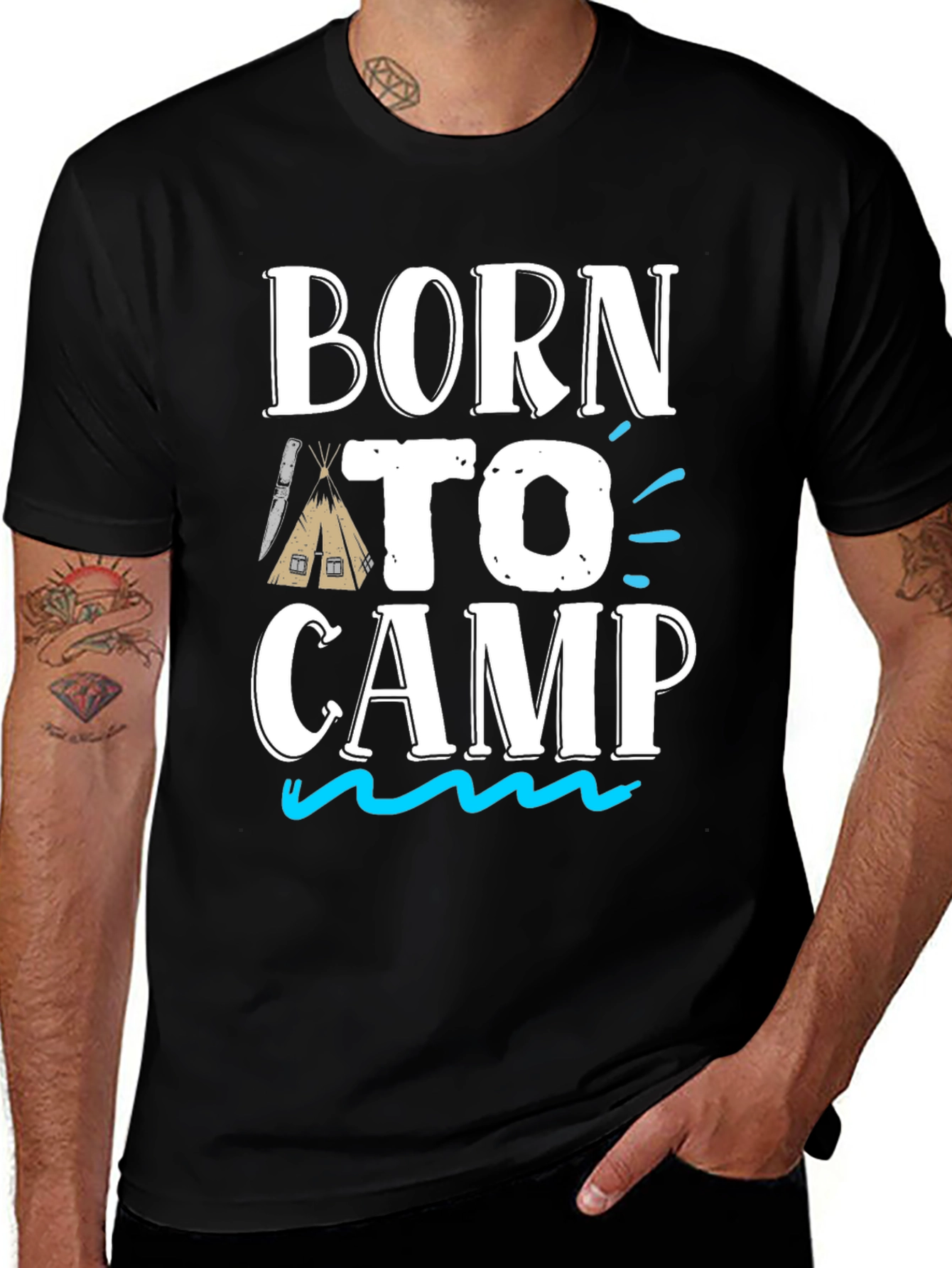 Born to Camp Graphic Tee - Camping Adventure T-Shirt