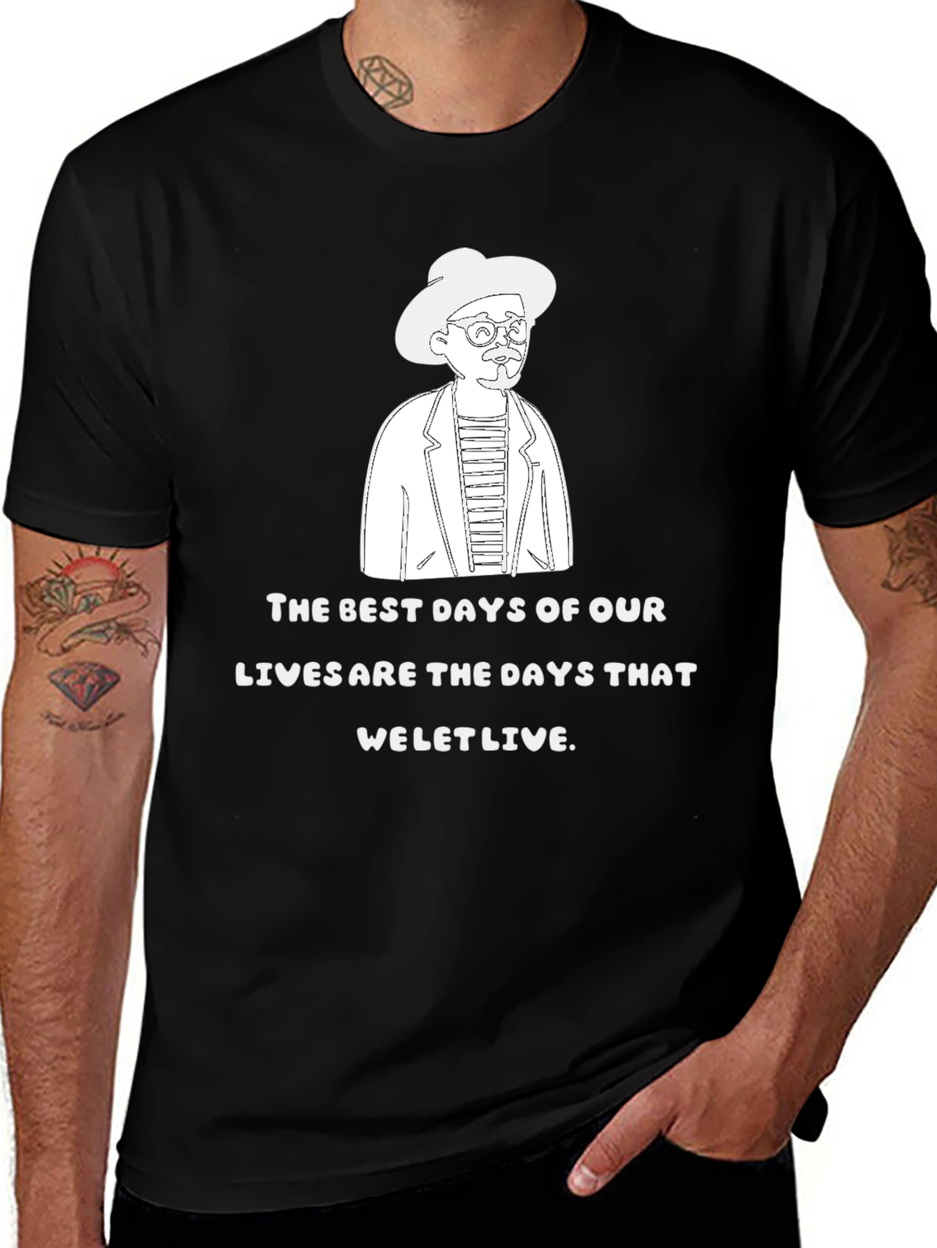 Variant 25 of The Best Days T-Shirt, Quirky Line Art Graphic Tee