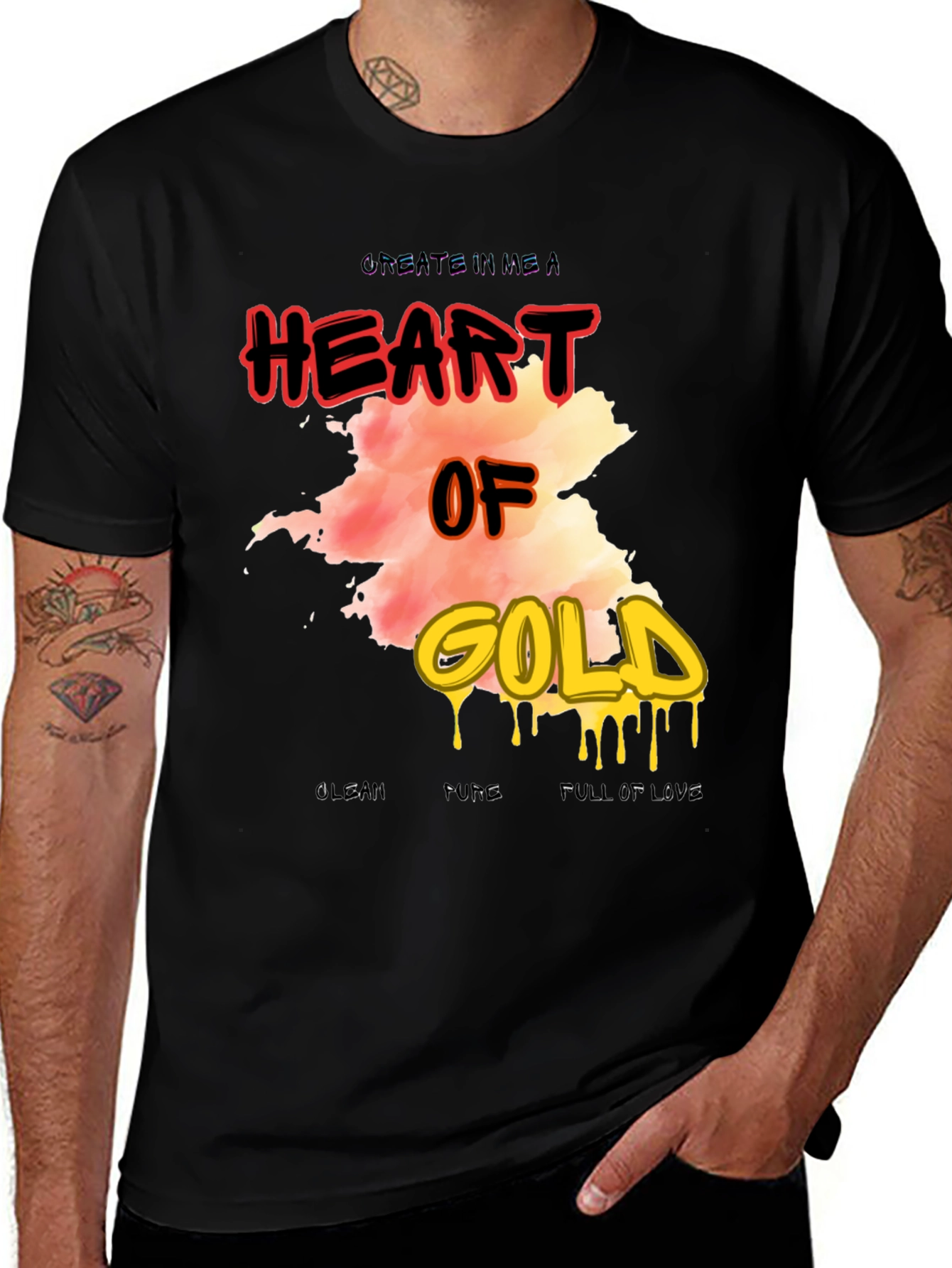 Heart of Gold Graphic Print Men's T-Shirt