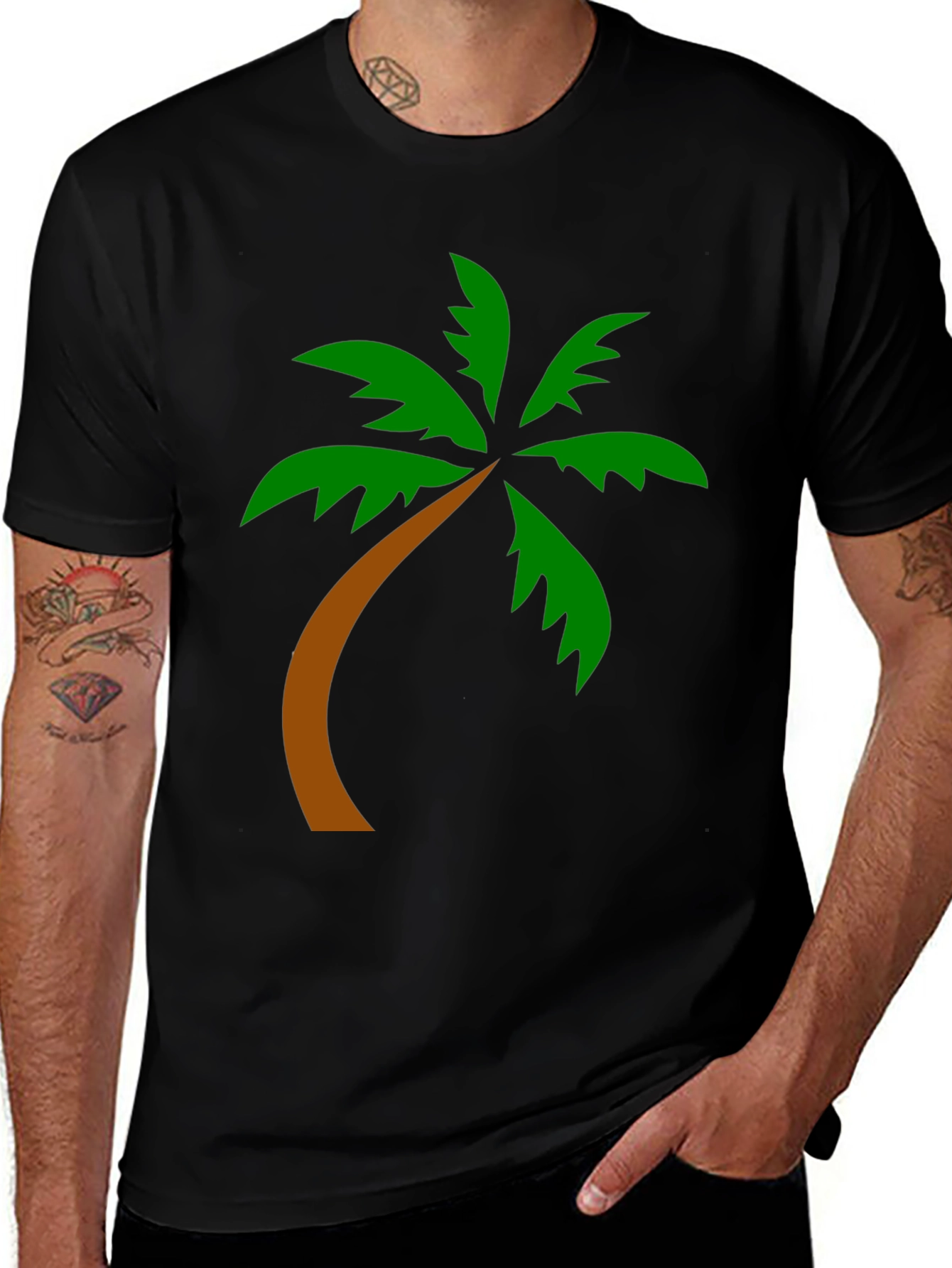 Variant 23 of Palm Tree Graphic Tee - Tropical Style