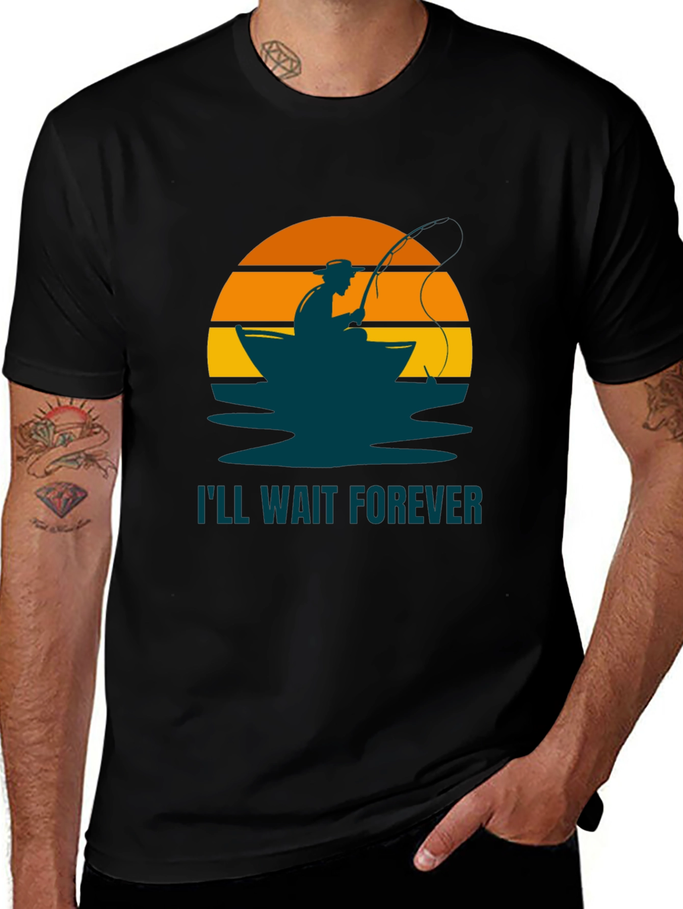 Variant 2 of I'll Wait Forever Fishing T-Shirt