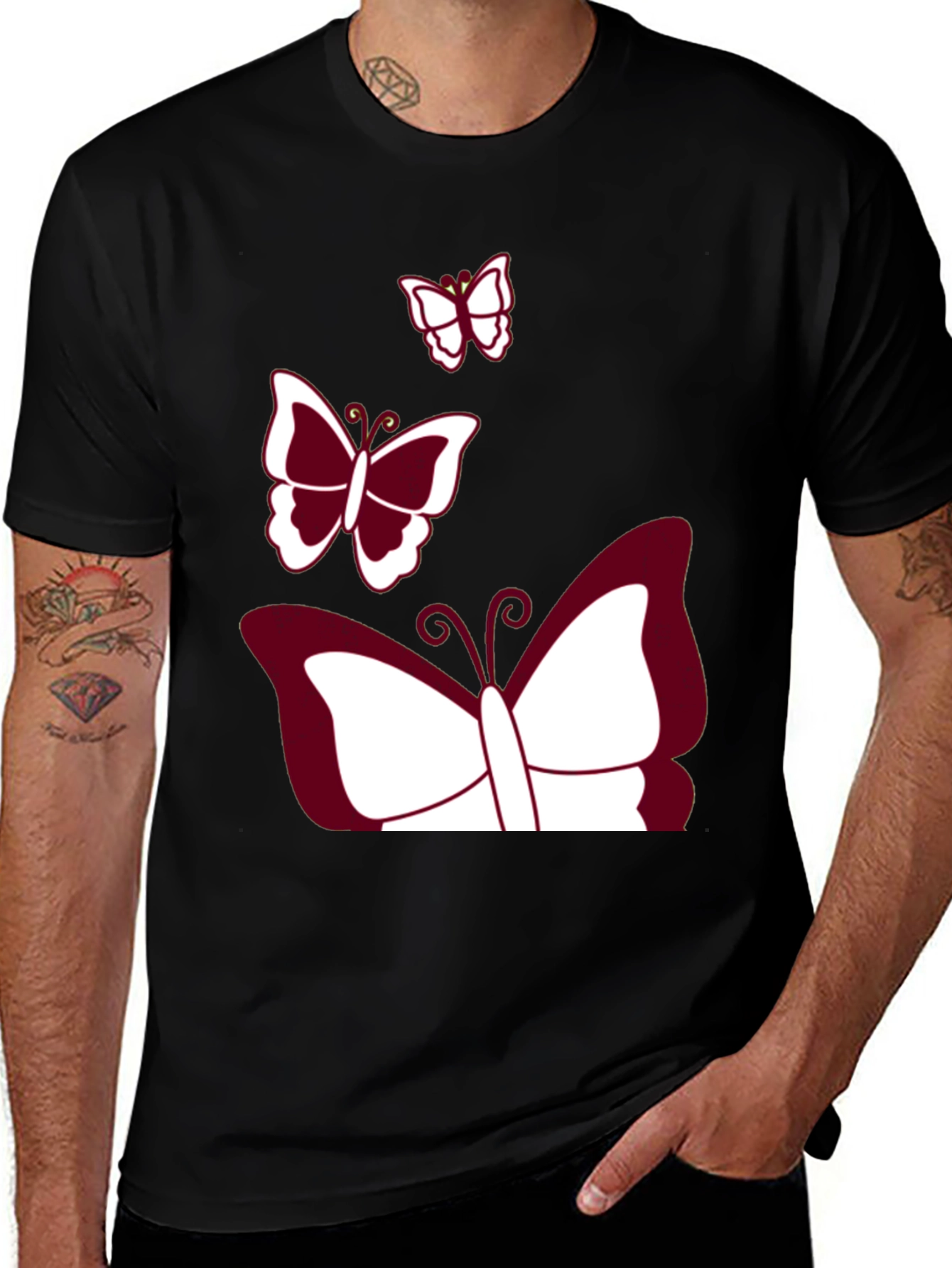 Variant 16 of Butterfly Graphic Print Tee - Black