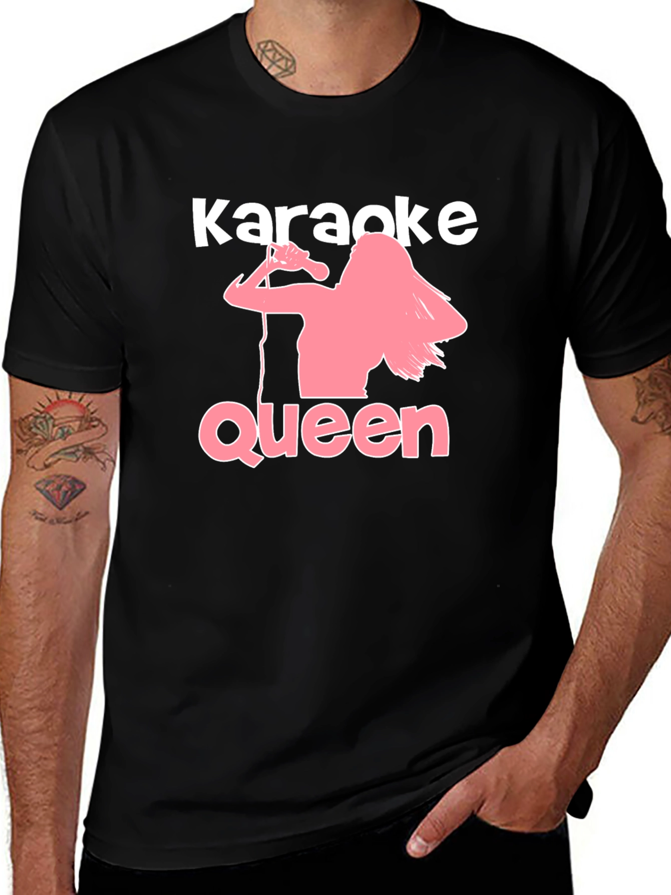 Black Karaoke Queen Graphic Tee - Black T-Shirt main image