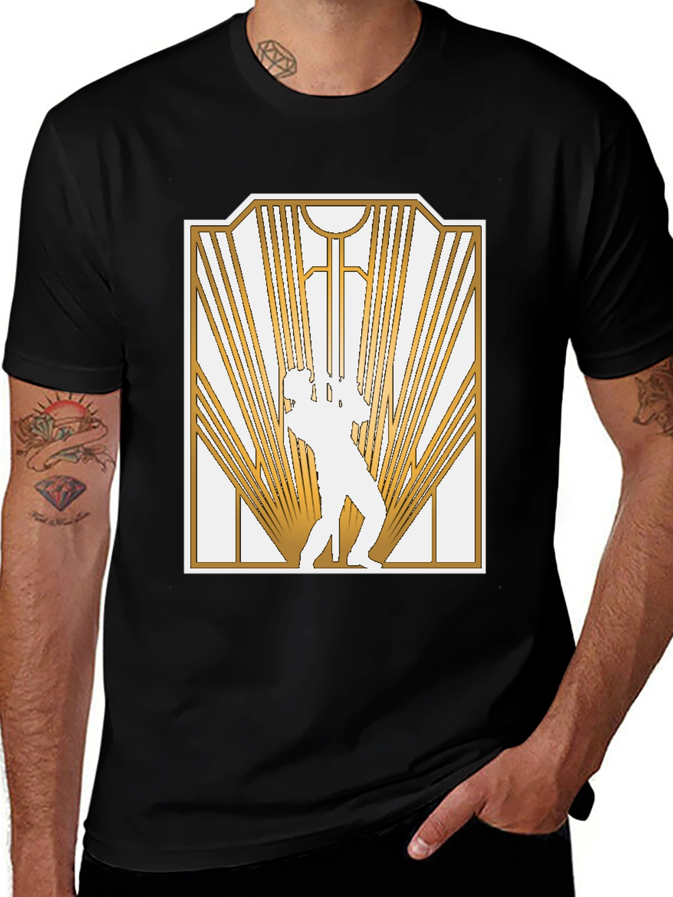 Variant 5 of Art Deco Baseball T-Shirt