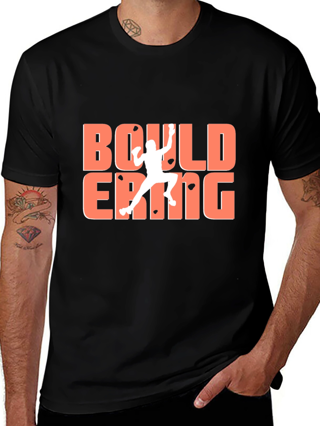 Variant 7 of Bouldering Graphic T-Shirt - Black