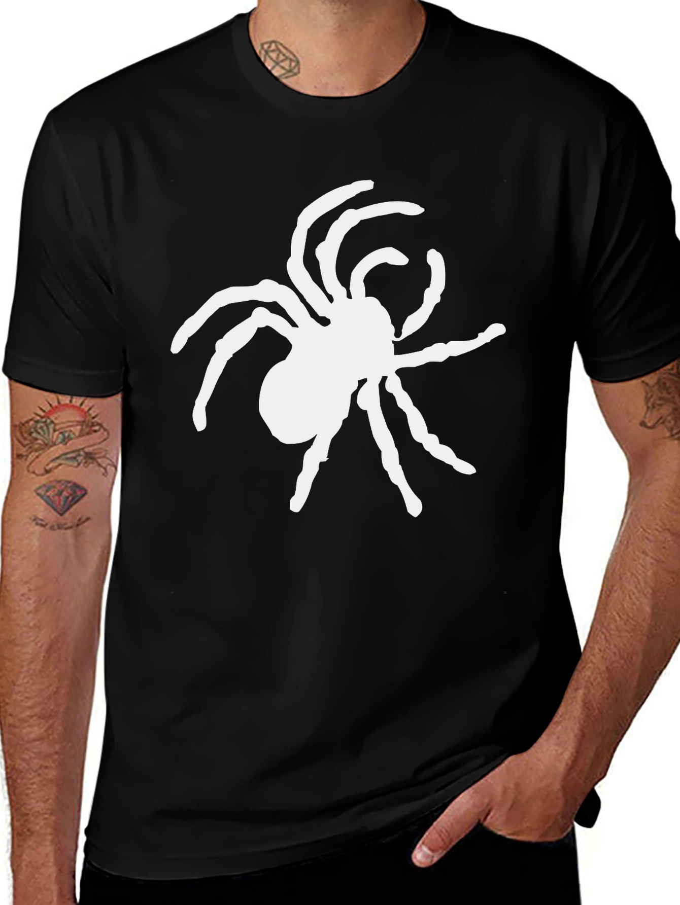Variant 2 of Spider Graphic T-Shirt - Black Cotton Tee