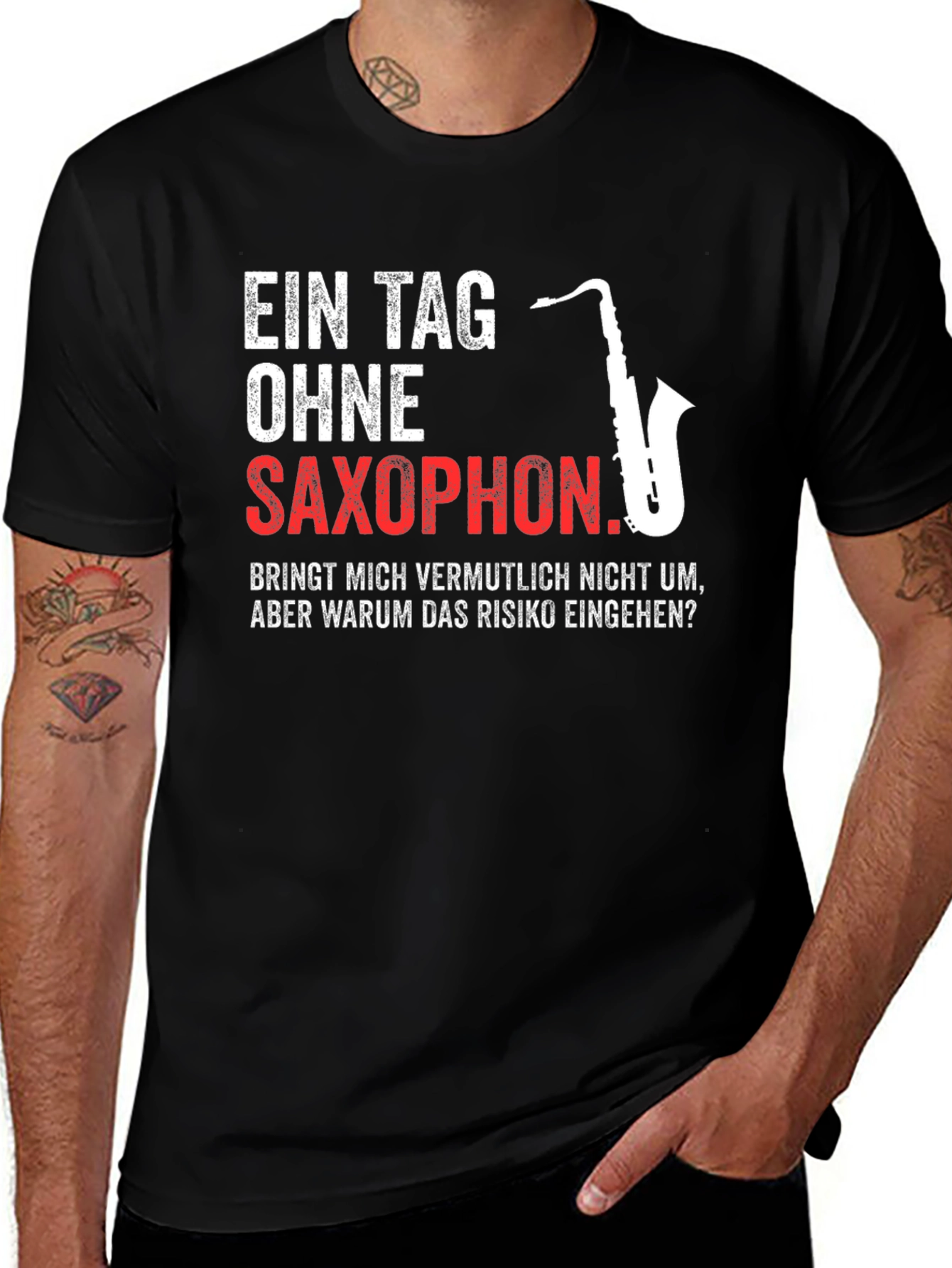 Variant 22 of Saxophone Lover T-Shirt - "A Day Without Saxophone..."
