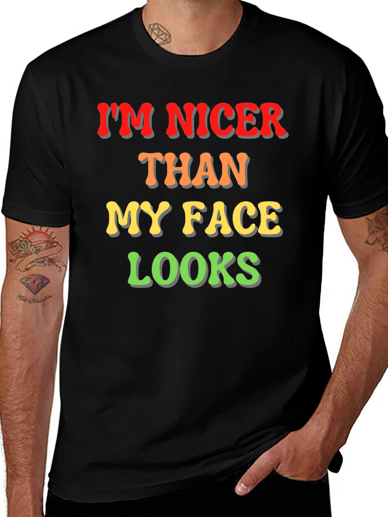 Variant 18 of I'm Nicer Than My Face Looks Graphic Tee
