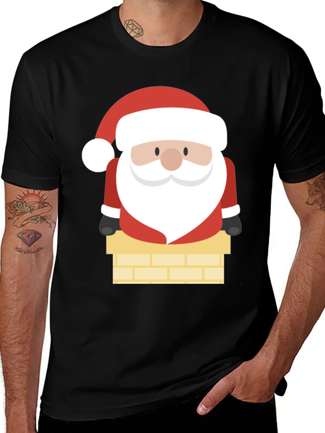 Santa in Chimney Graphic Tee - Holiday Cheer
