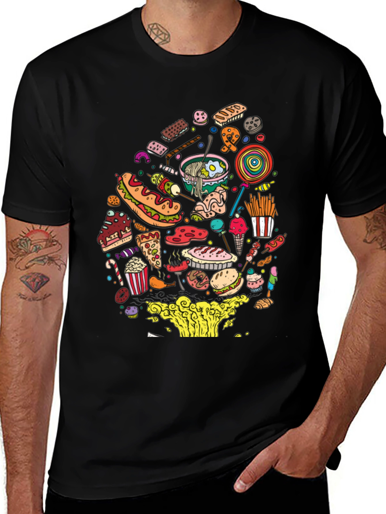 Variant 21 of Novelty Food Pattern T-Shirt