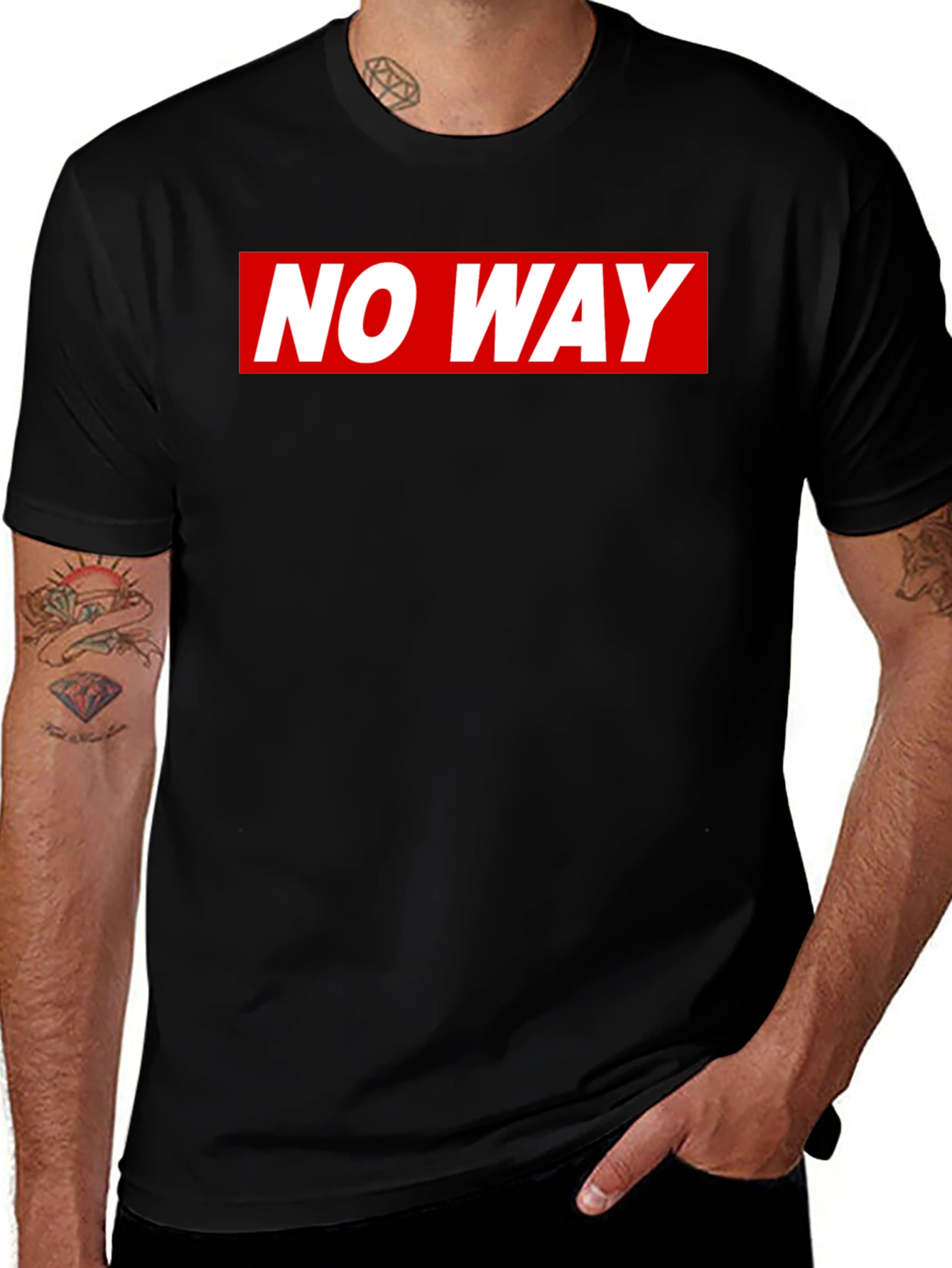 Variant 19 of No Way T-Shirt: Bold Red & White Graphic Tee