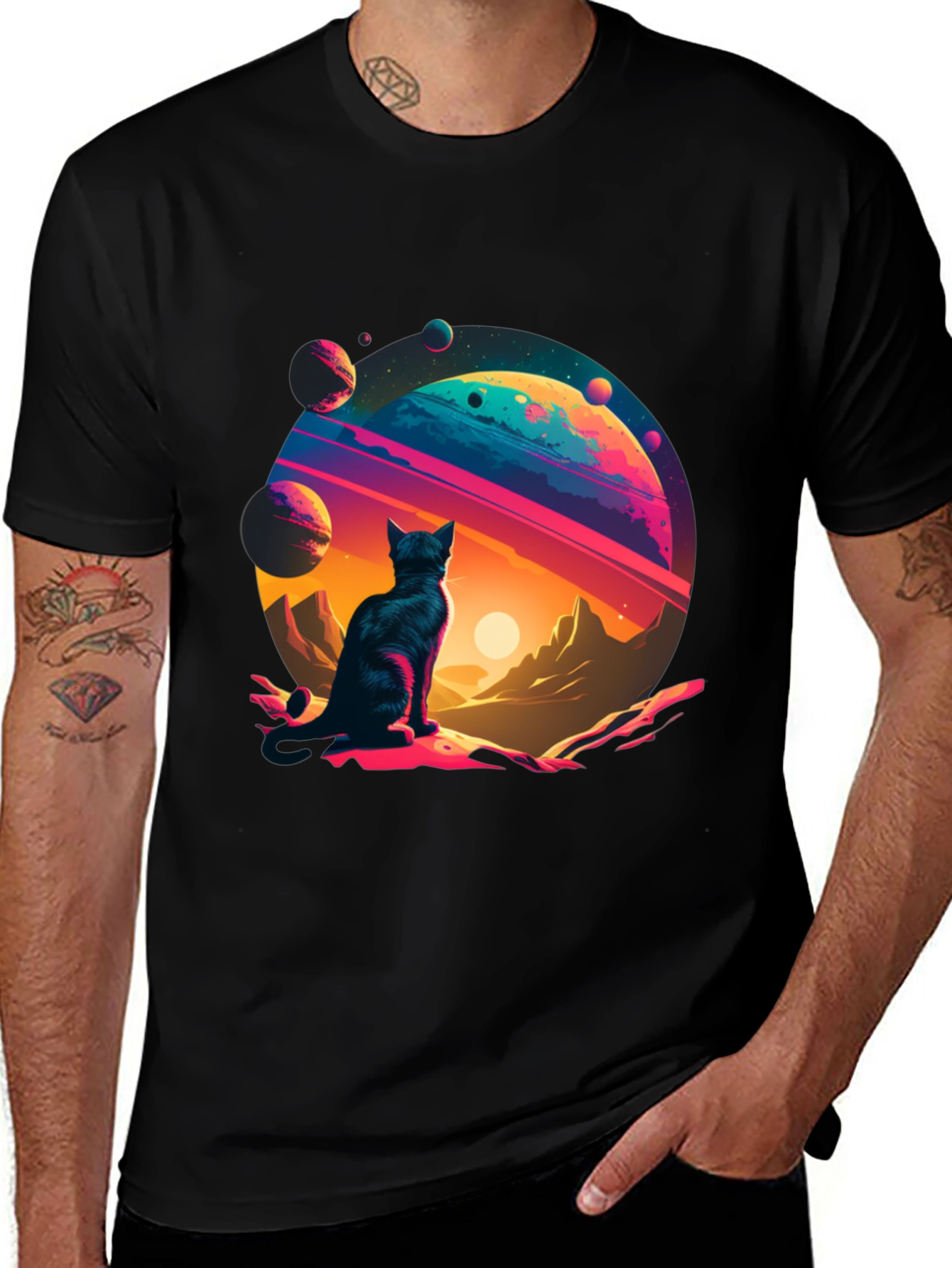 Variant 26 of Cosmic Cat T-Shirt - Galaxy Adventure!