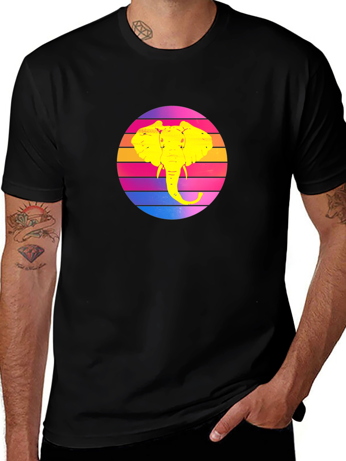 Variant 4 of Elephant Sunset Graphic Tee