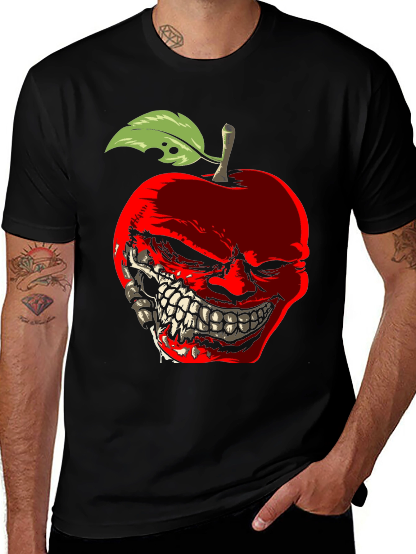 Variant 13 of Creepy Apple Graphic T-Shirt