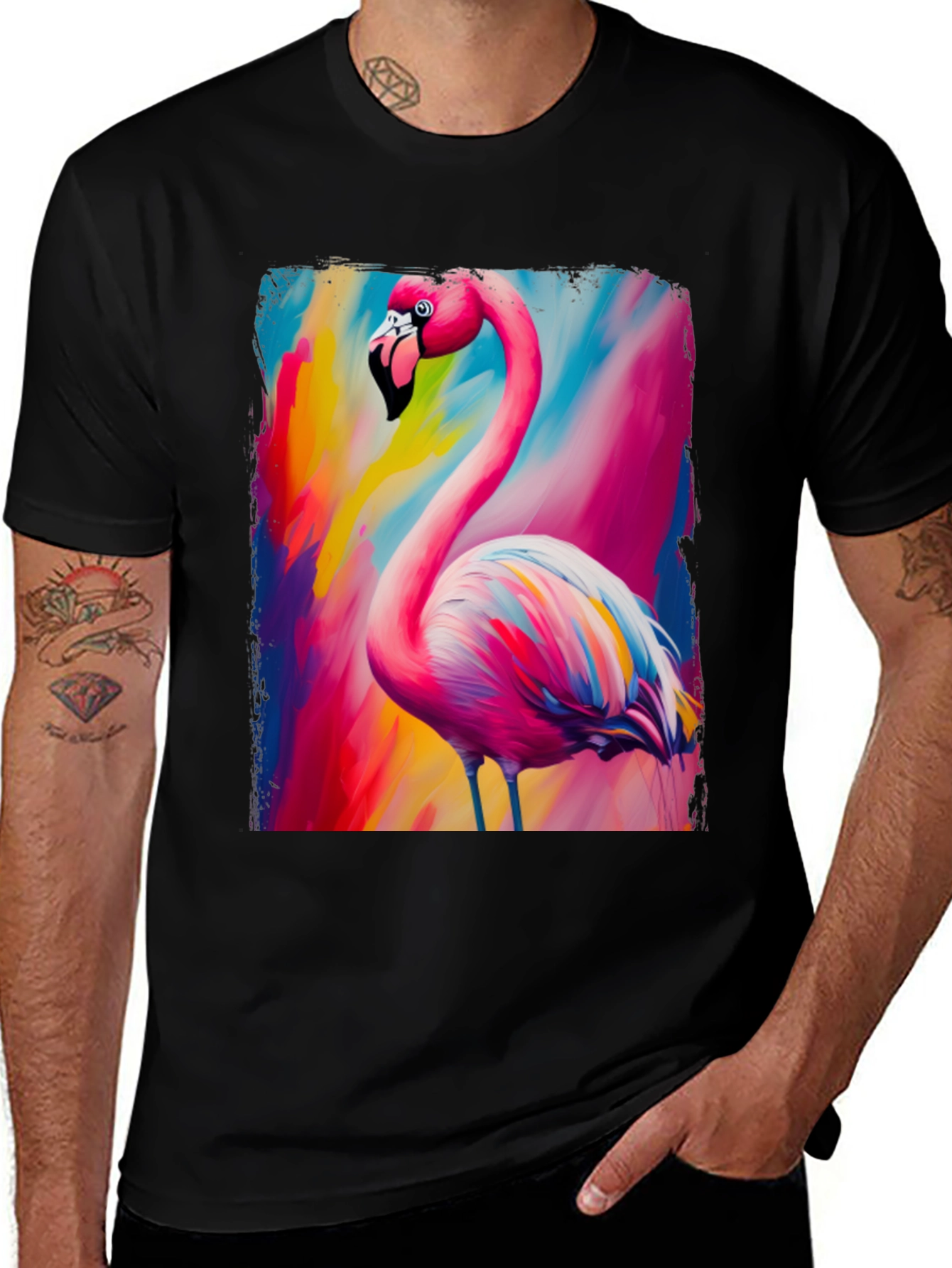 Variant 5 of Flamingo Graphic Tee - Colorful Bird Design