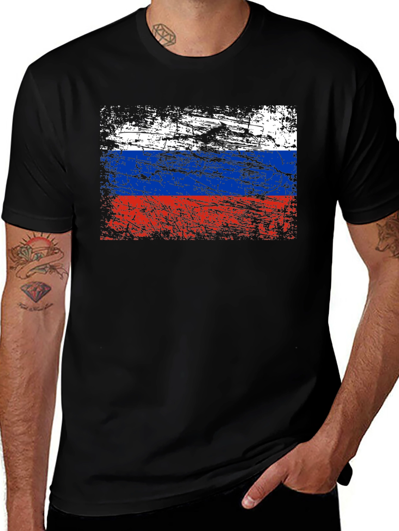 Distressed Russian Flag T-Shirt