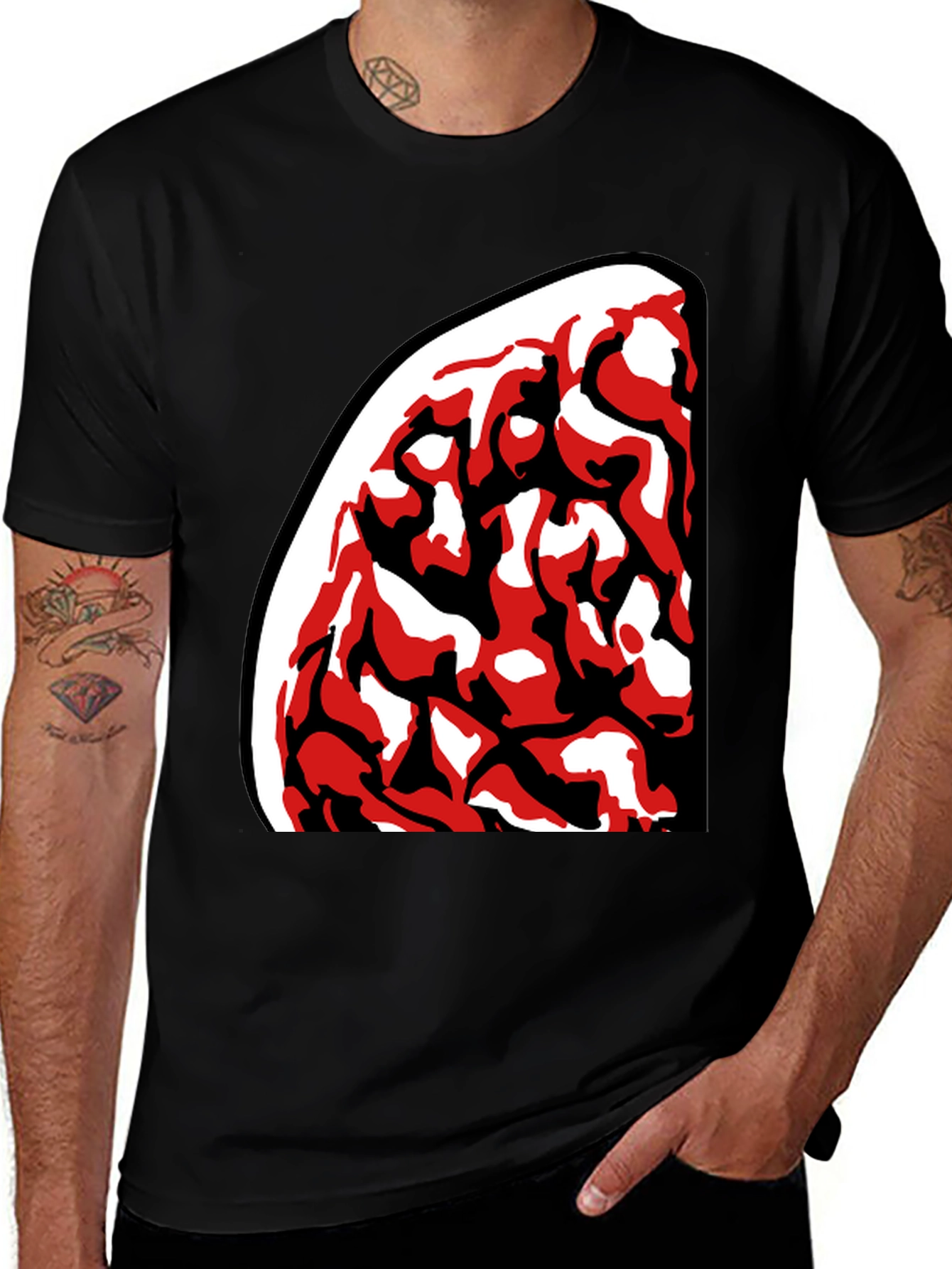 Variant 6 of Abstract Red & Black Graphic Tee