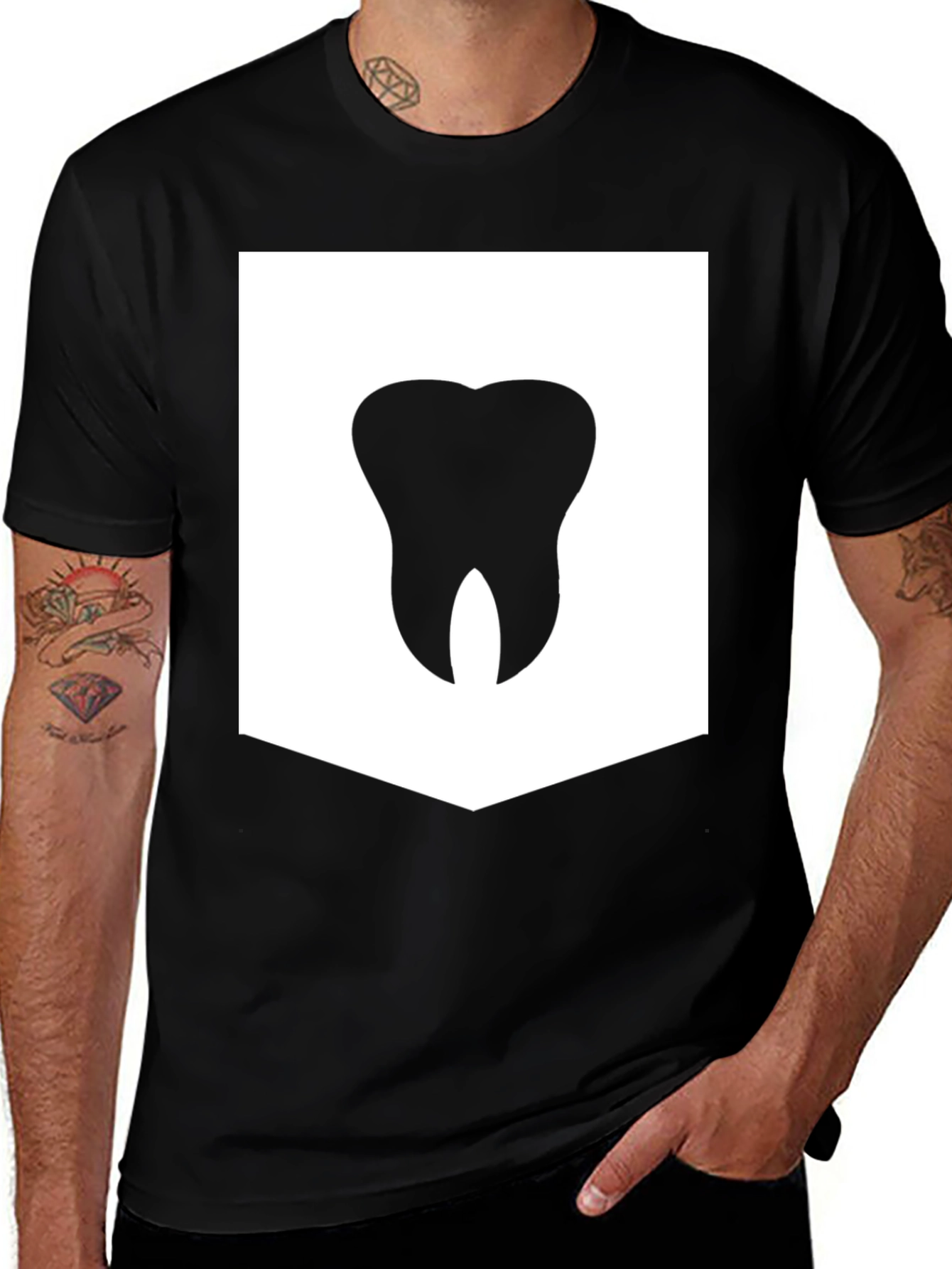 Variant 20 of Tooth Graphic Black T-Shirt - Dental Hygiene