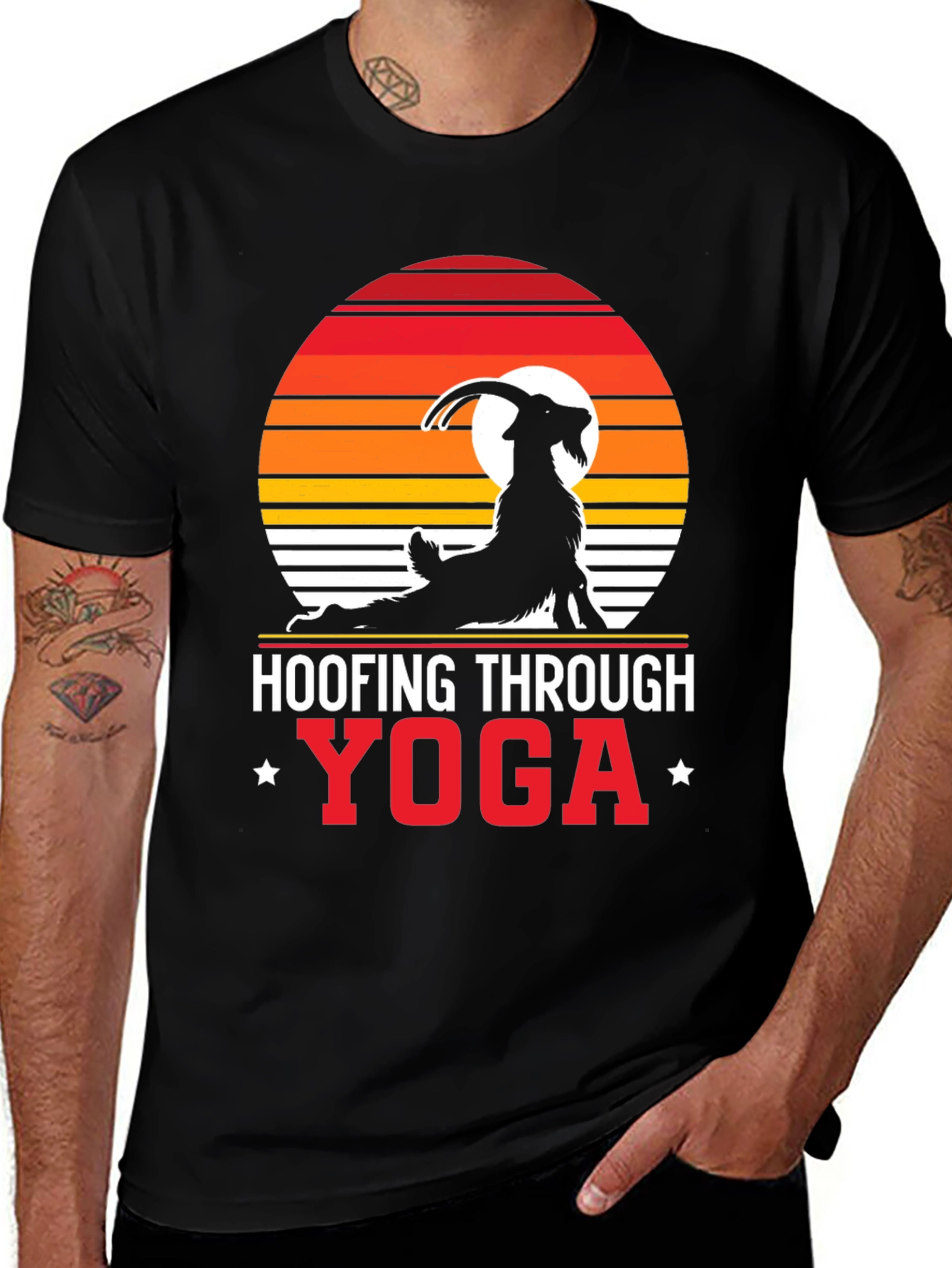Variant 12 of Hoofing Through Yoga Goat T-Shirt