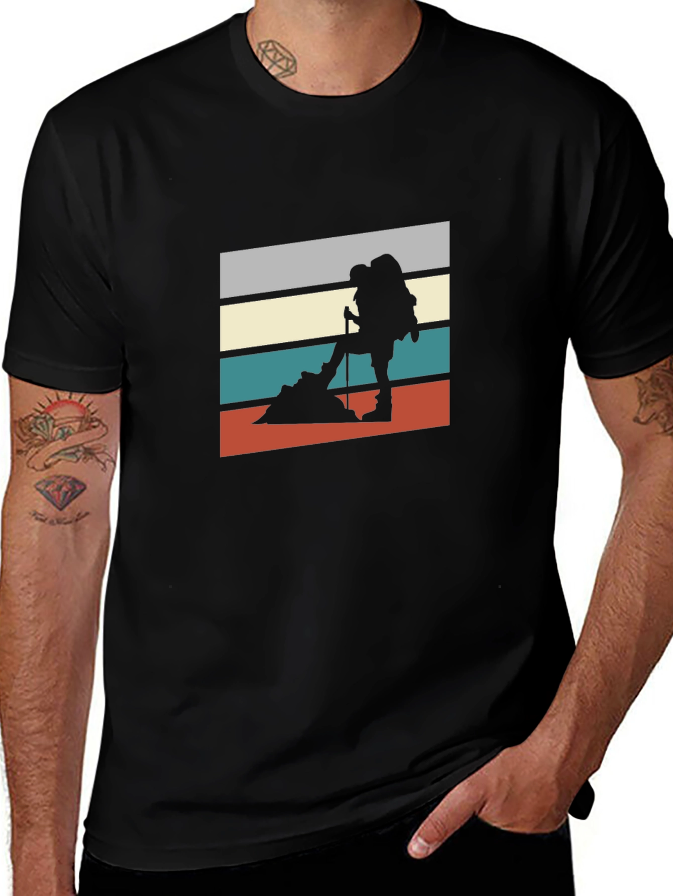 Variant 23 of Retro Hiker T-Shirt - Adventure Awaits!