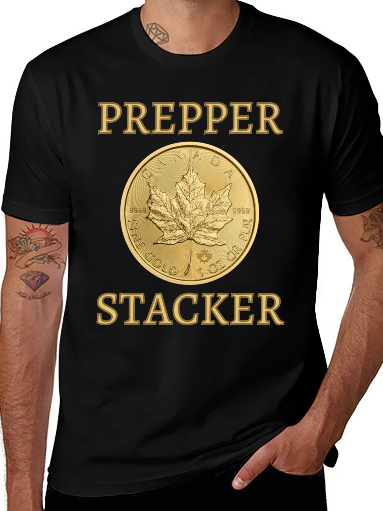 Prepper Stacker Gold Coin T-Shirt