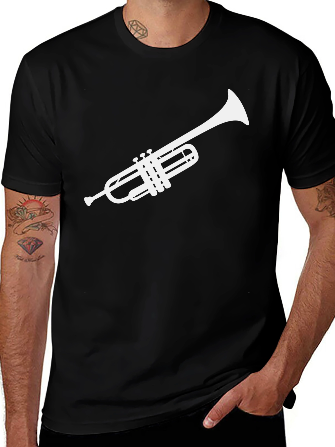 Variant 20 of Cool Trumpet Graphic T-Shirt - Musical Instrument Tee