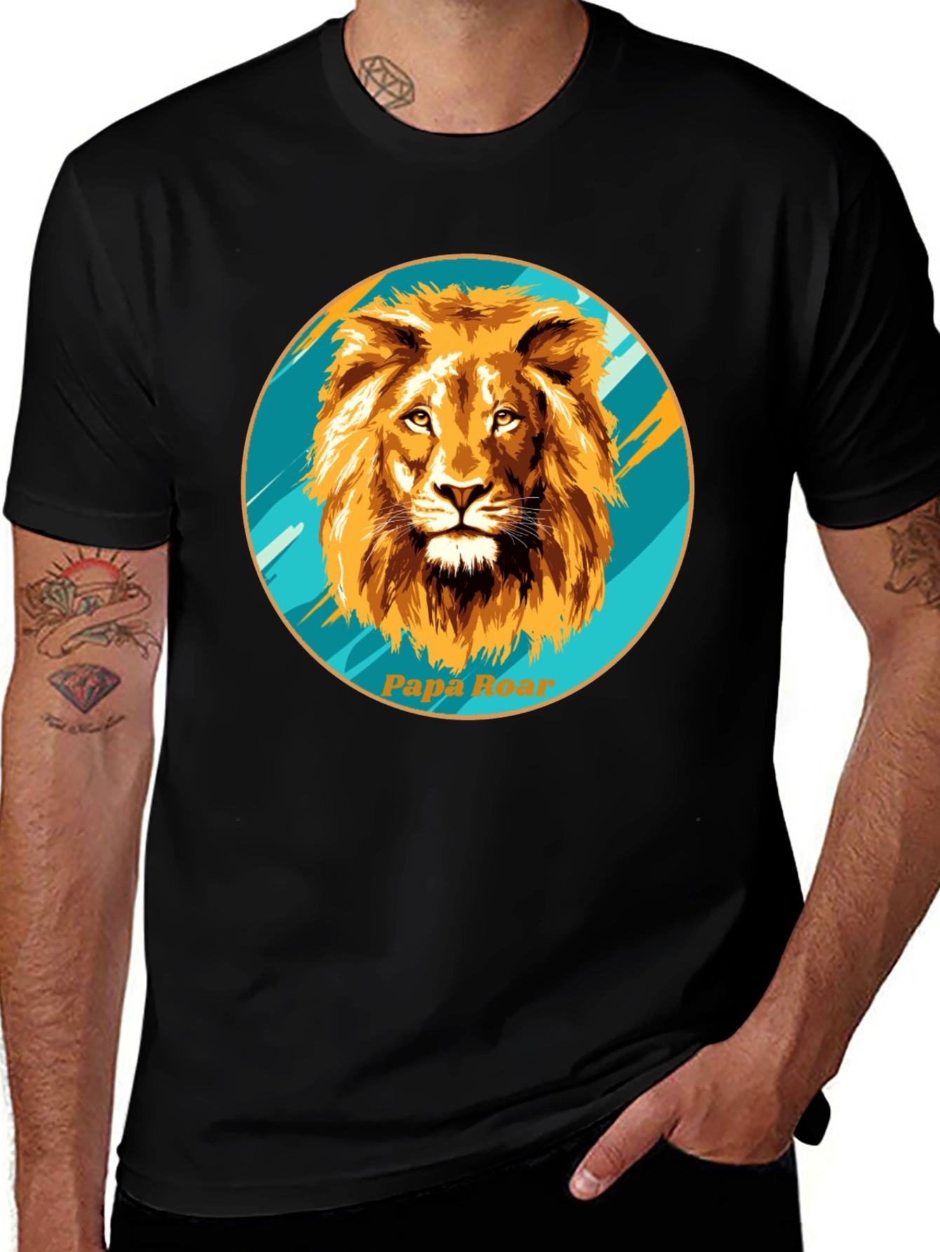 Variant 2 of Papa Bear Lion Graphic T-Shirt