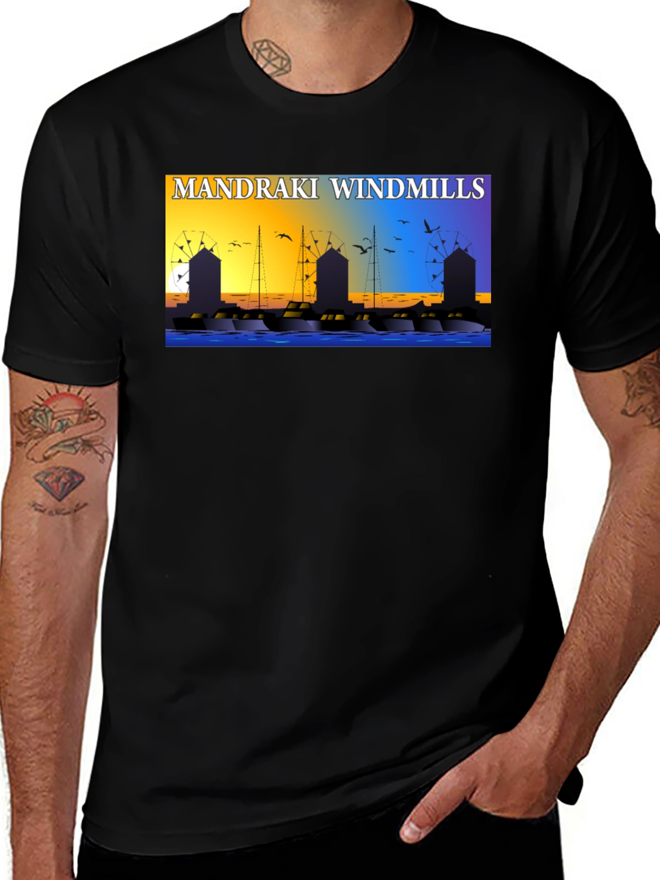 Variant 15 of Mandraki Windmills Graphic Tee