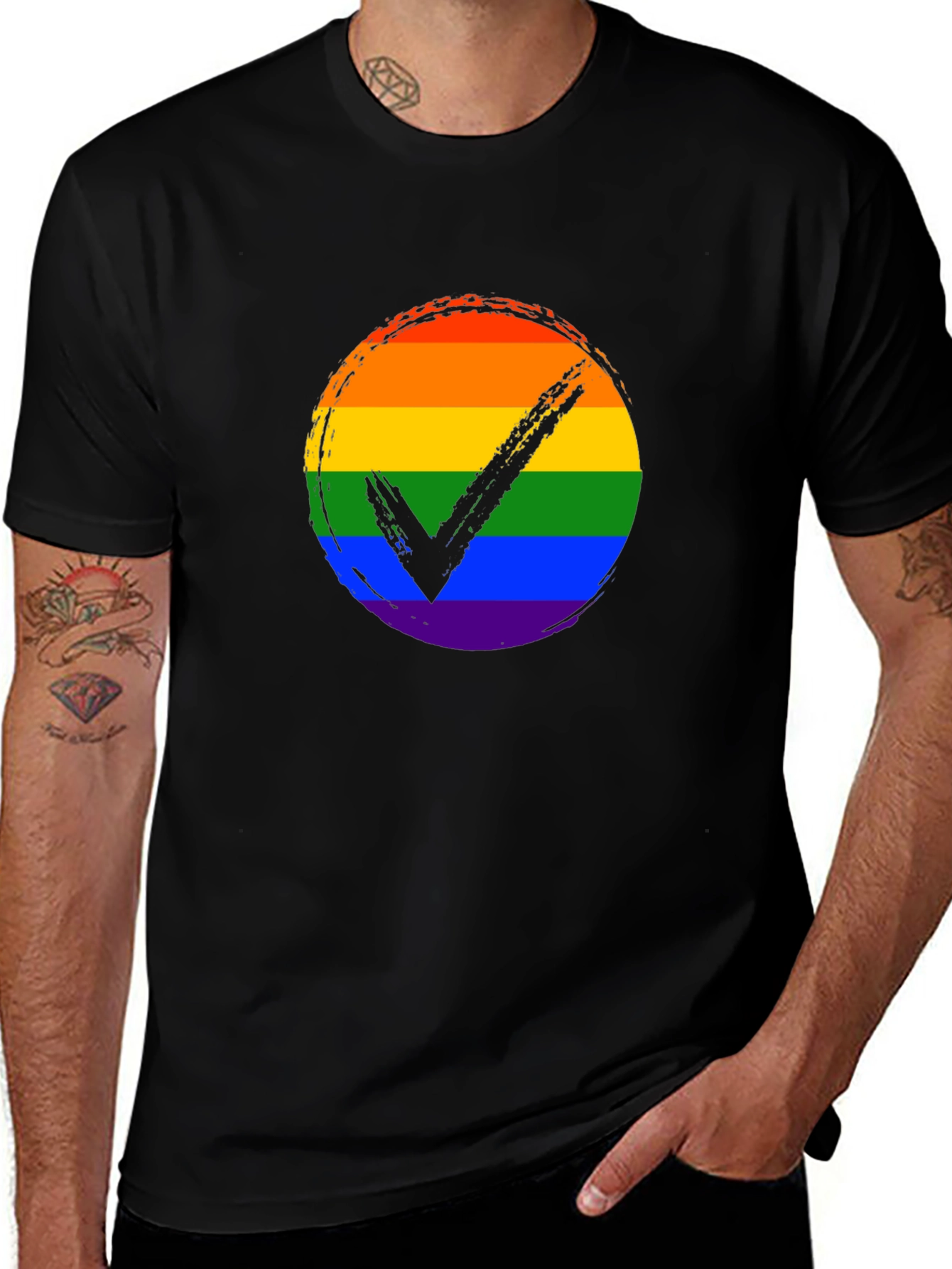 LGBTQ+ Pride Rainbow Checkmark T-Shirt