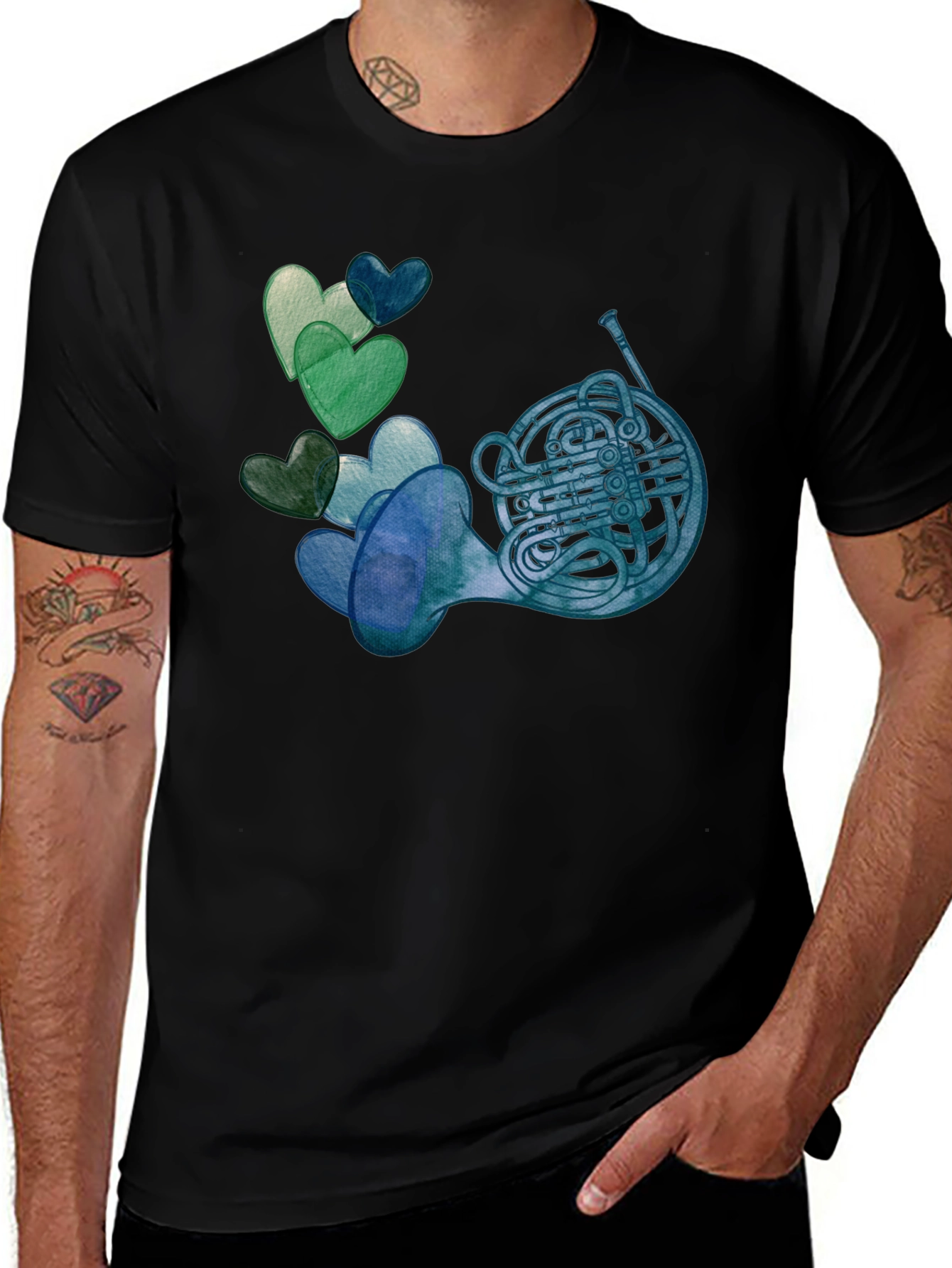 Variant 6 of French Horn & Hearts T-Shirt