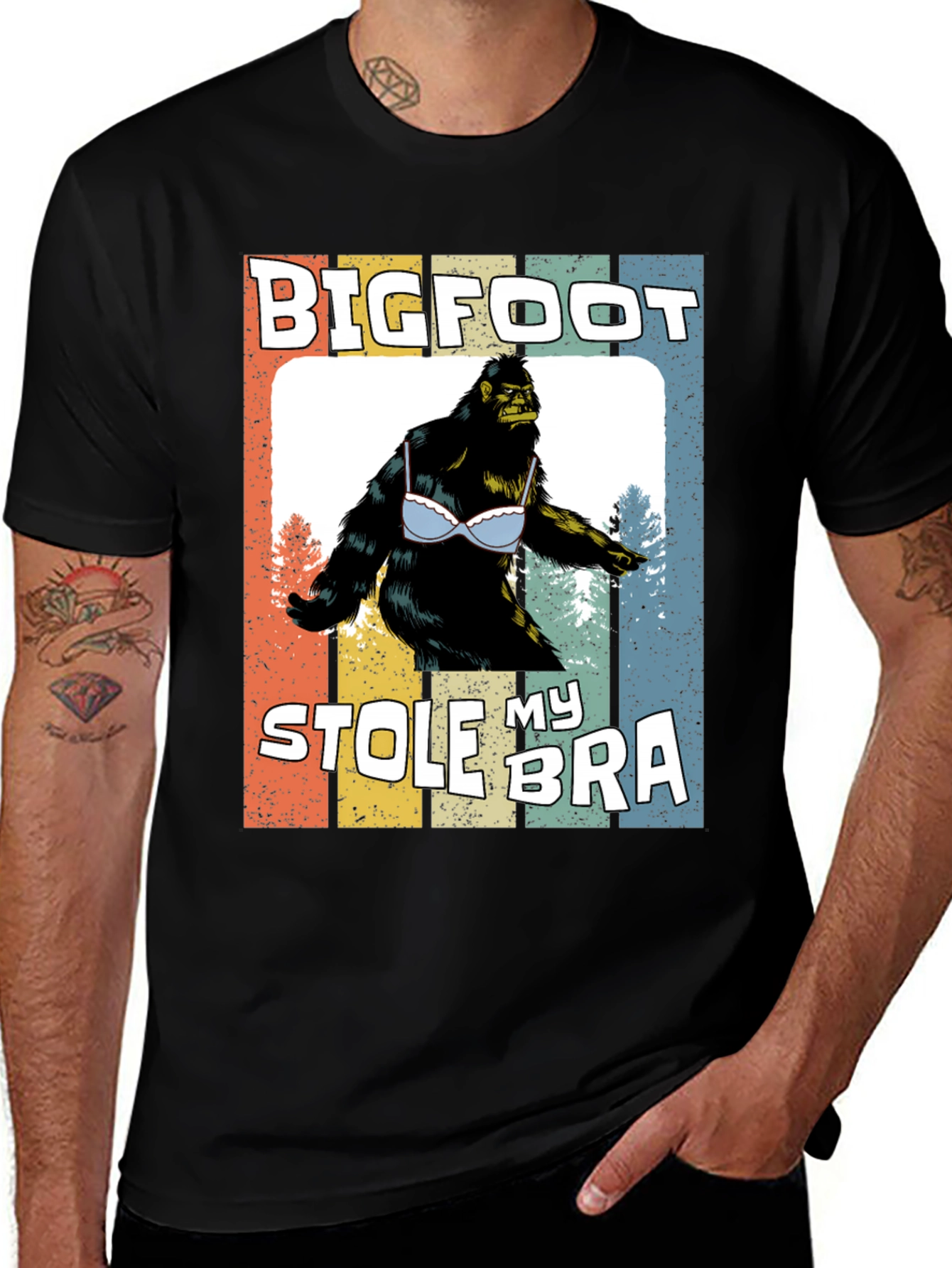 Variant 23 of Bigfoot Stole My Bra Graphic Tee