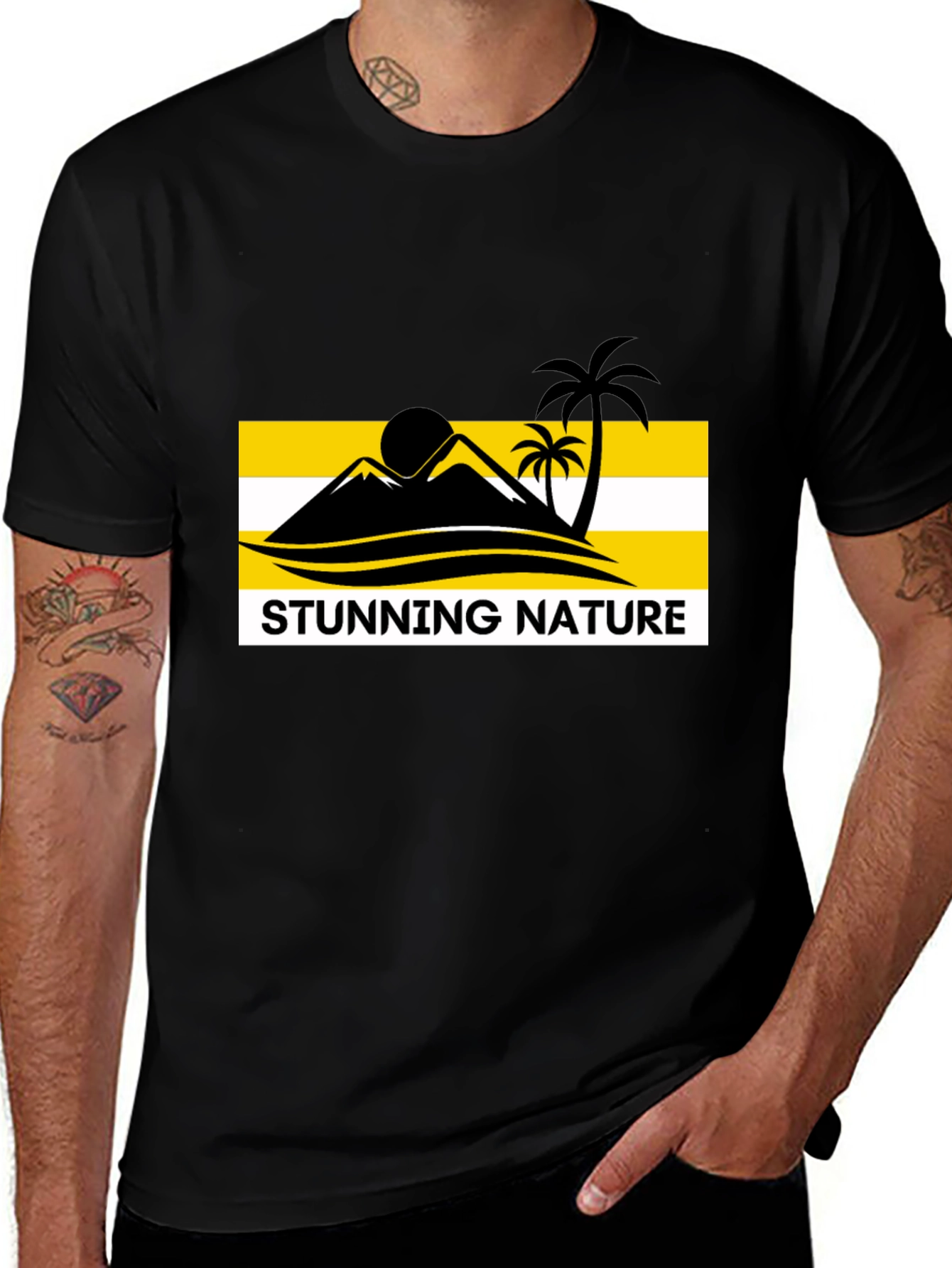Stunning Nature Graphic Black T-Shirt