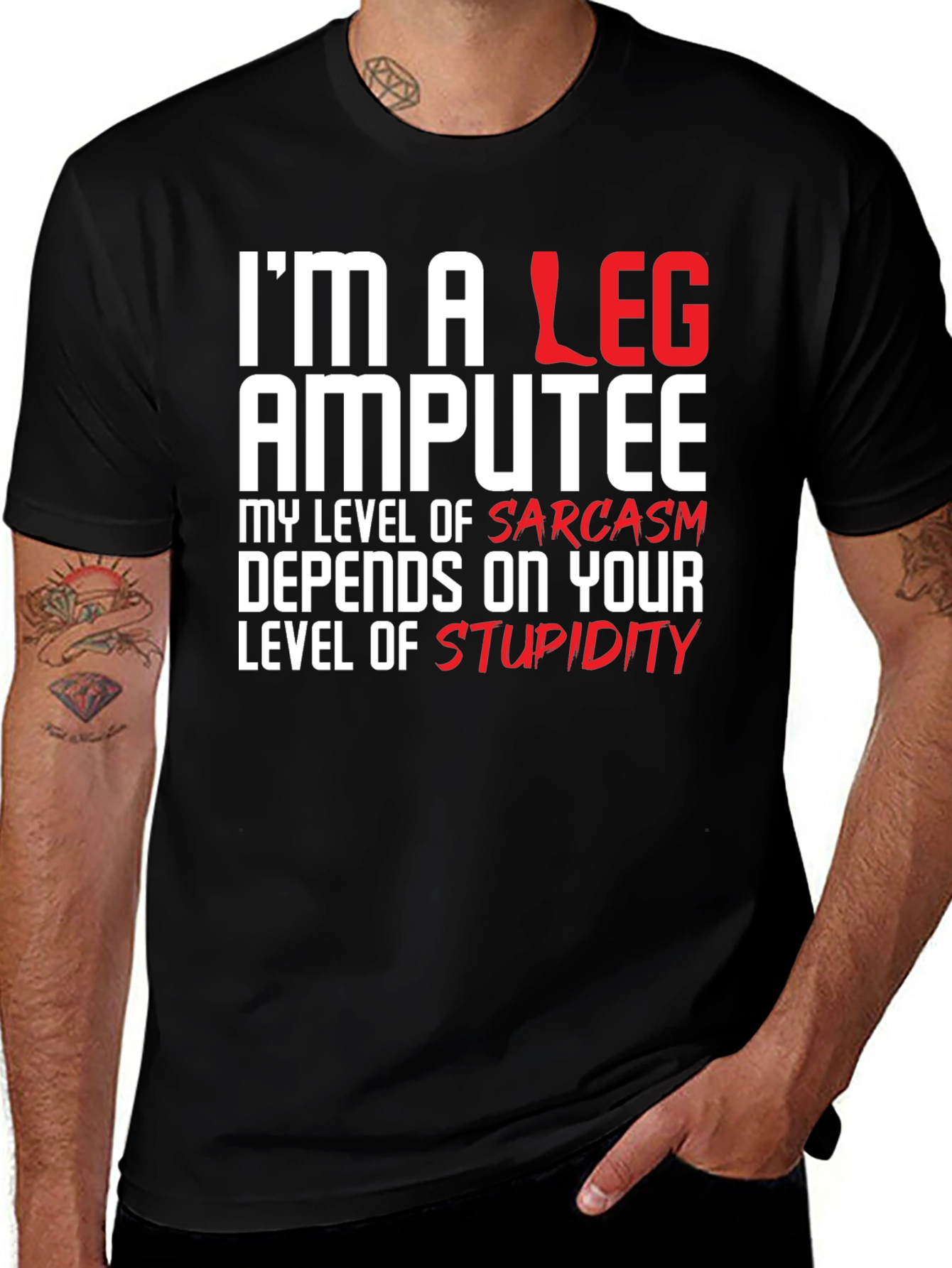 Variant 6 of I'm a Leg Amputee Graphic T-Shirt