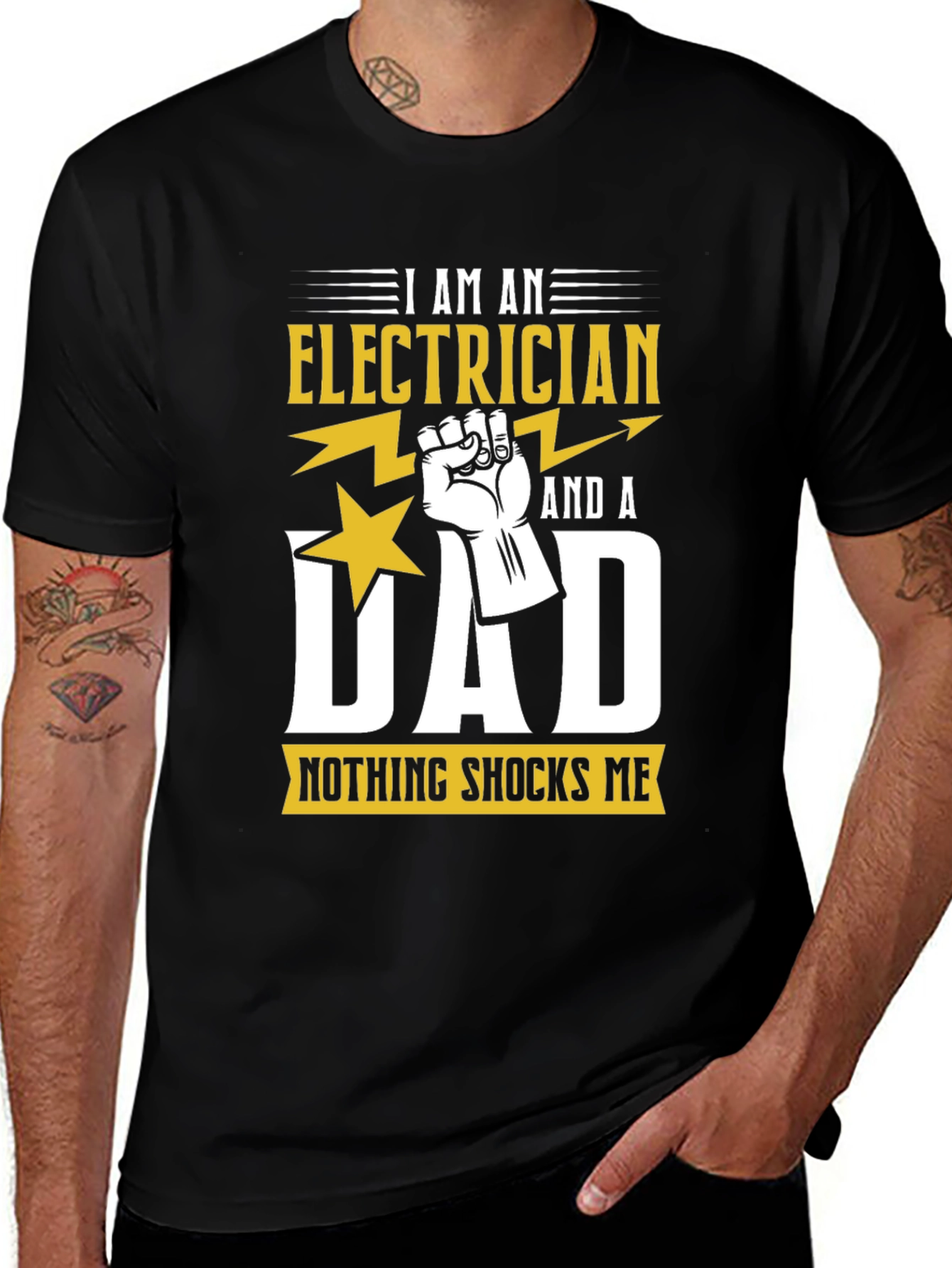 Variant 10 of Electrician Dad T-Shirt - Nothing Shocks Me
