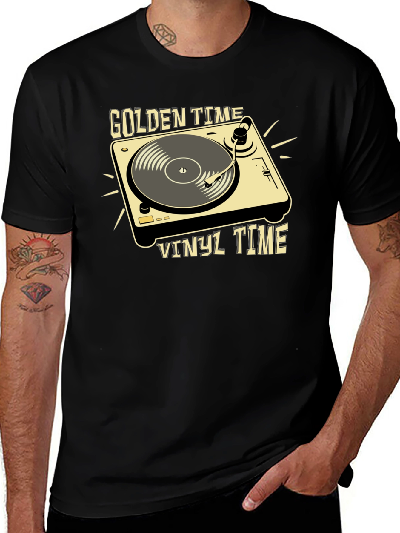 Variant 17 of Golden Vinyl Time T-Shirt: Classic Music Lover Tee