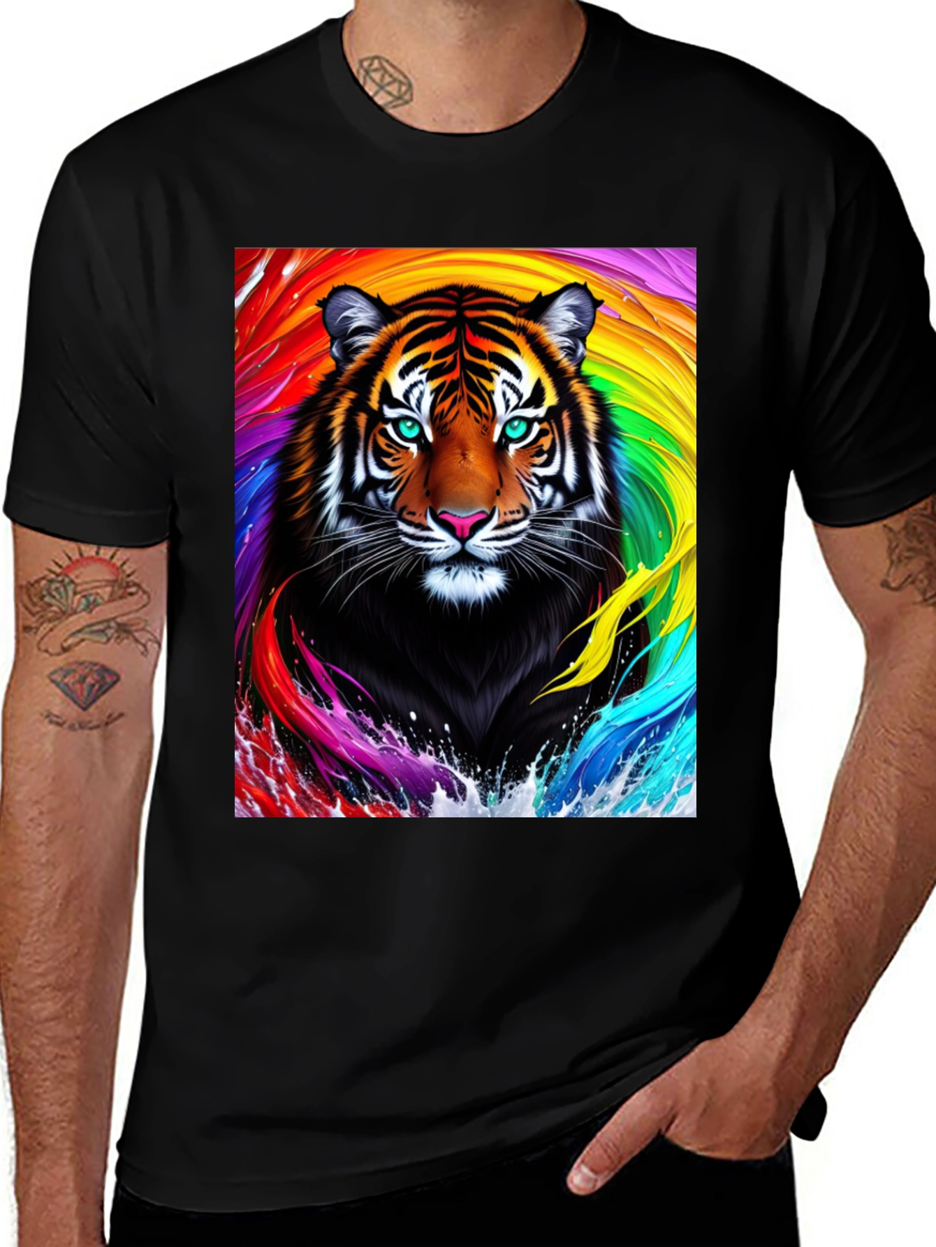 Variant 10 of Rainbow Tiger Graphic Tee
