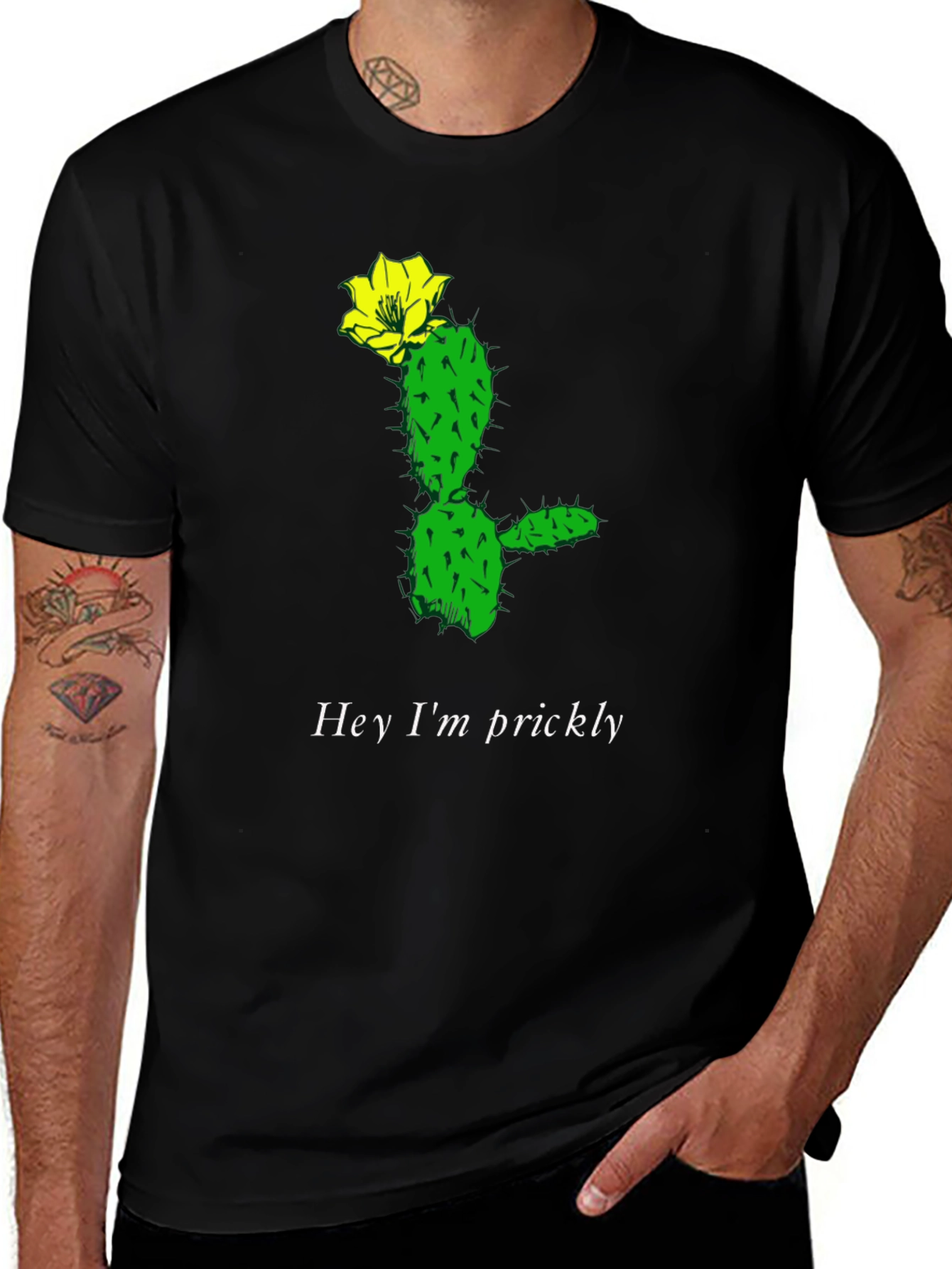 Variant 29 of Prickly Cactus Graphic T-Shirt - Black