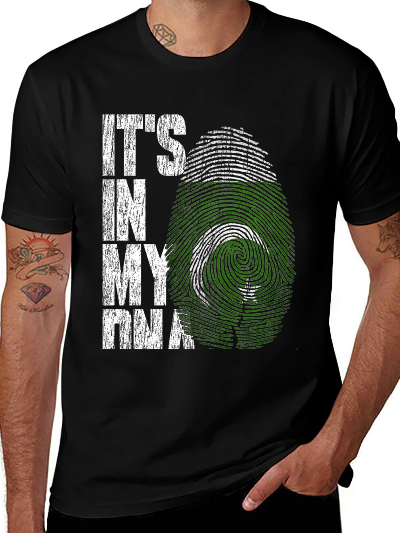 Pakistan DNA T-Shirt - Green & White Flag