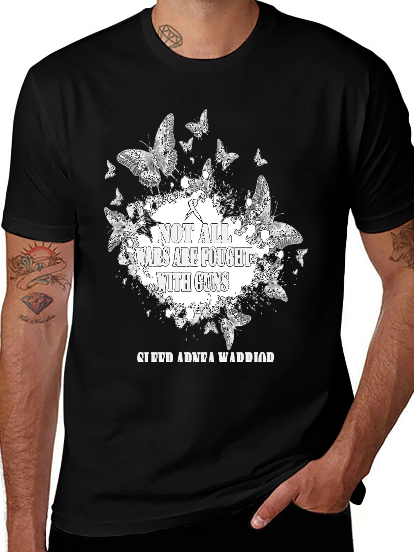 Sleep Apnea Warrior T-Shirt - Butterfly Design