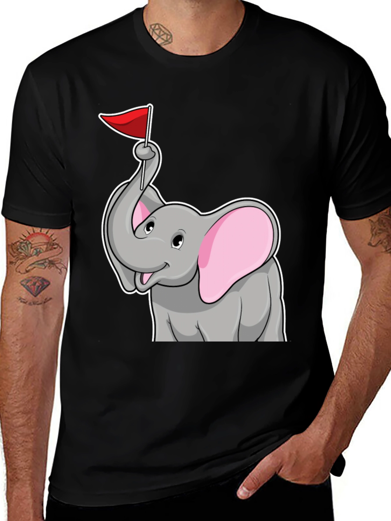 Variant 11 of Elephant Flag Graphic Tee