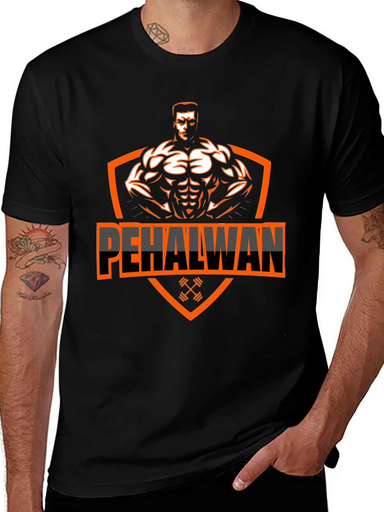 Variant 11 of Men's Black Pehalwan Graphic T-Shirt
