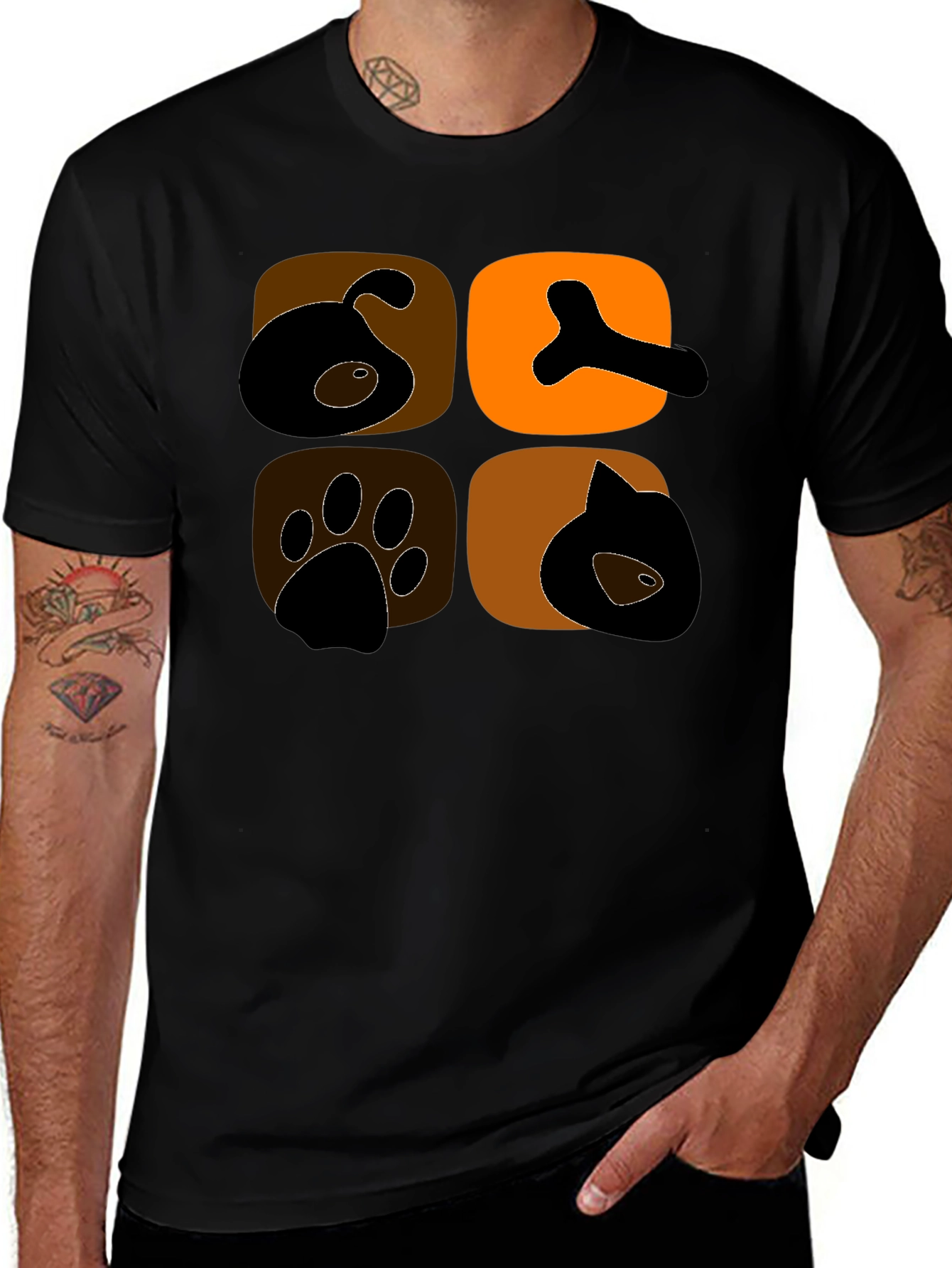 Variant 4 of Dog & Cat Lover Black Graphic Tee
