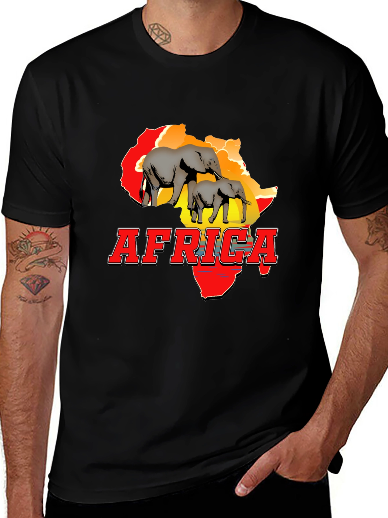 Africa Graphic Tee: Elephant Design T-Shirt