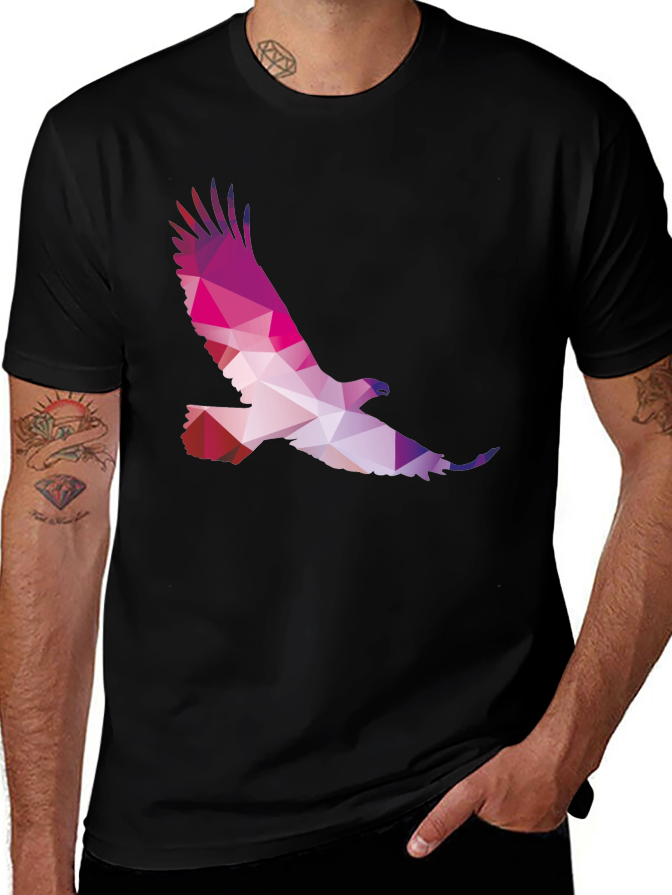 Variant 14 of Geometric Eagle Graphic Tee - Black