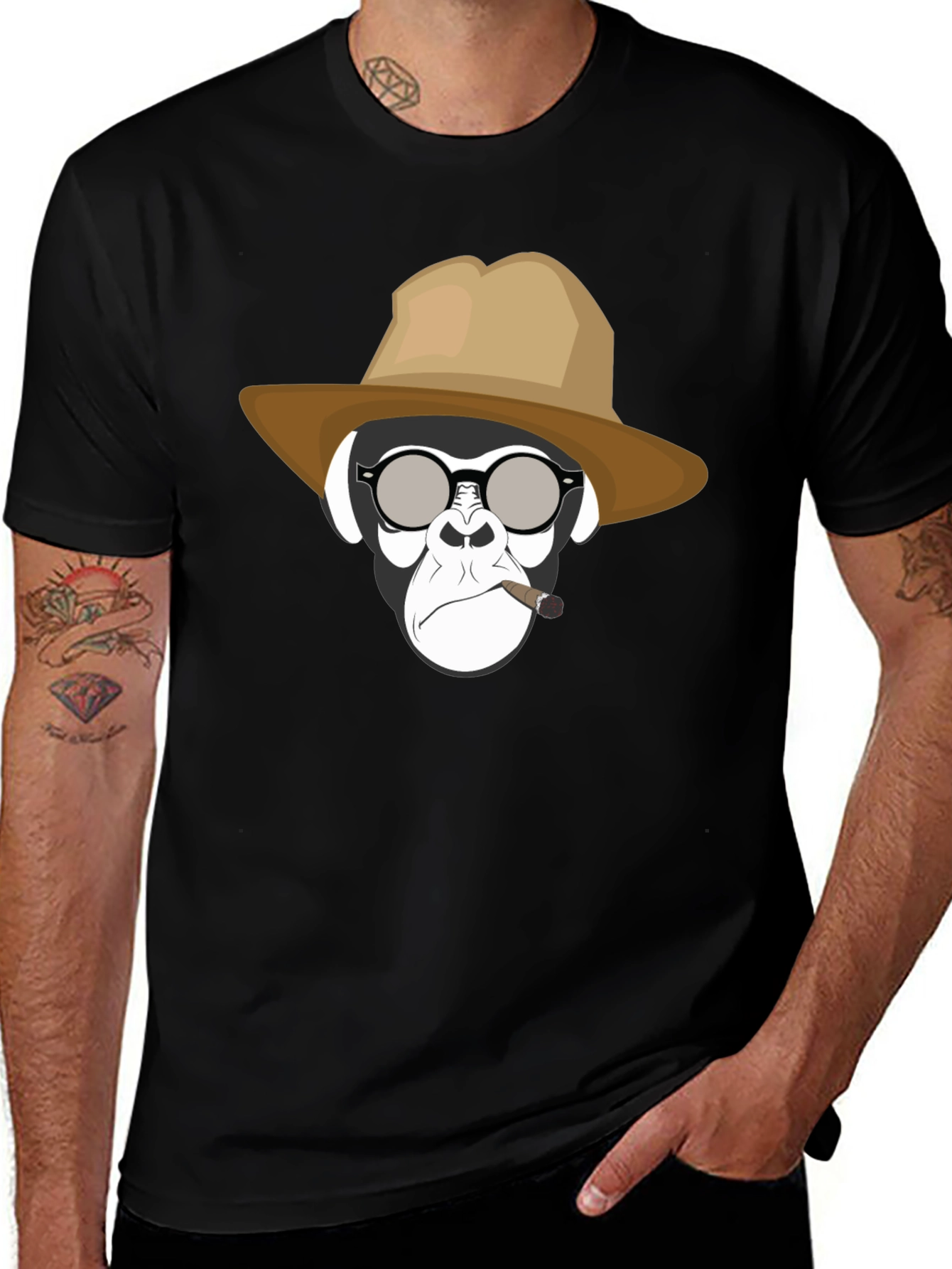 Variant 28 of Cool Ape Graphic Tee - Black Cotton Blend