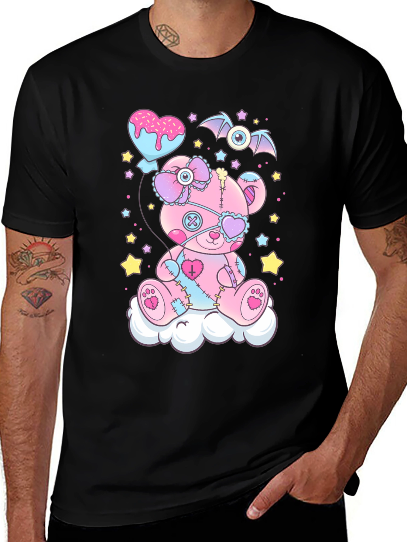 Variant 18 of Cute Goth Pastel Teddy Bear Graphic T-Shirt