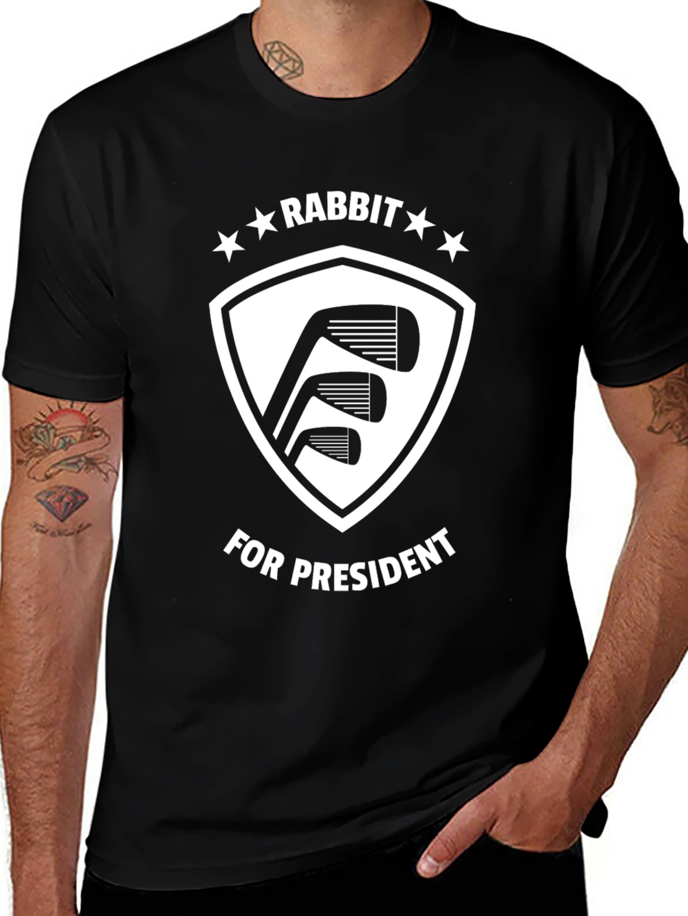 Variant 23 of Rabbit For President Funny Golfing T-Shirt